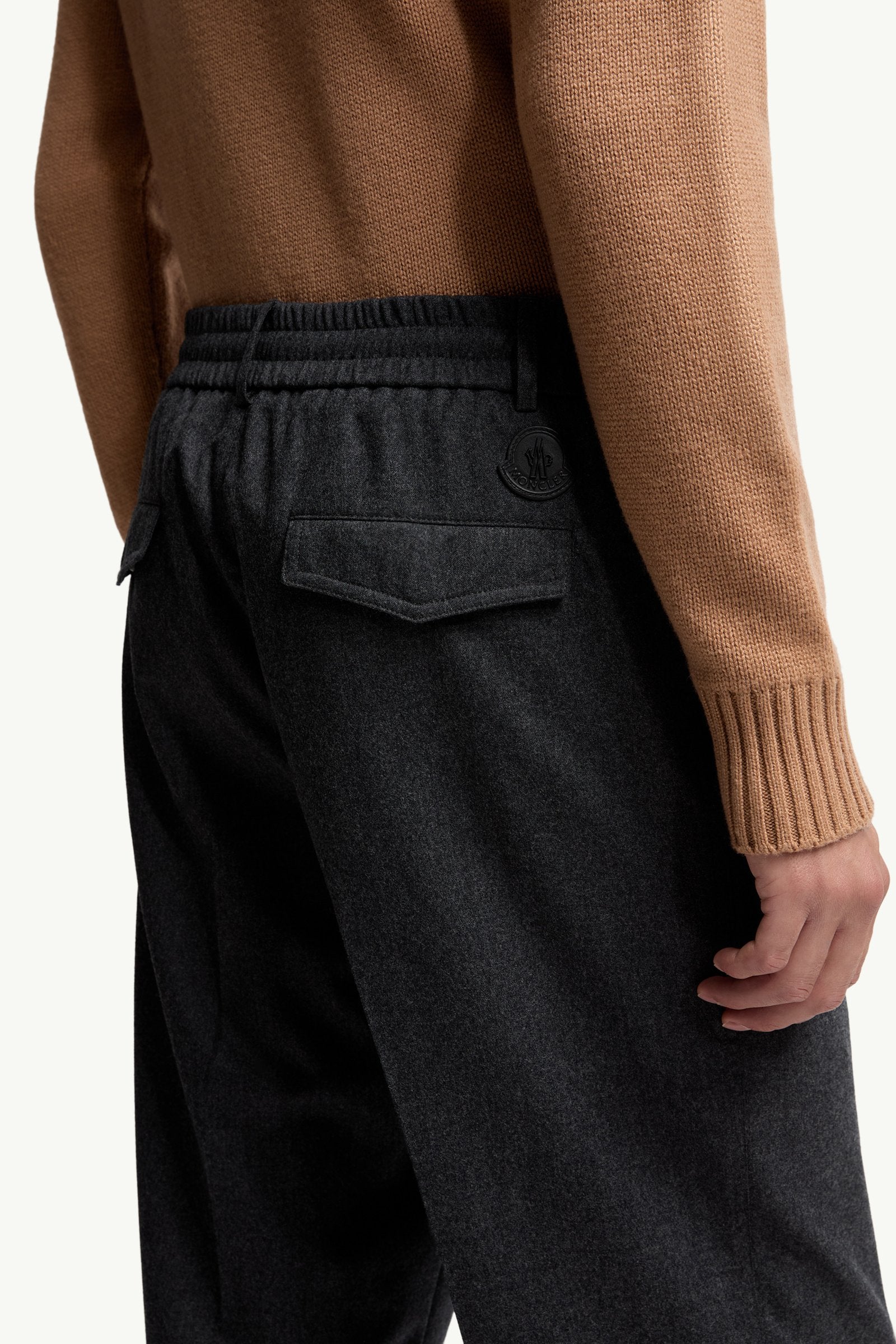 Moncler Wool Flannel Tailored Pants Grey Grey
