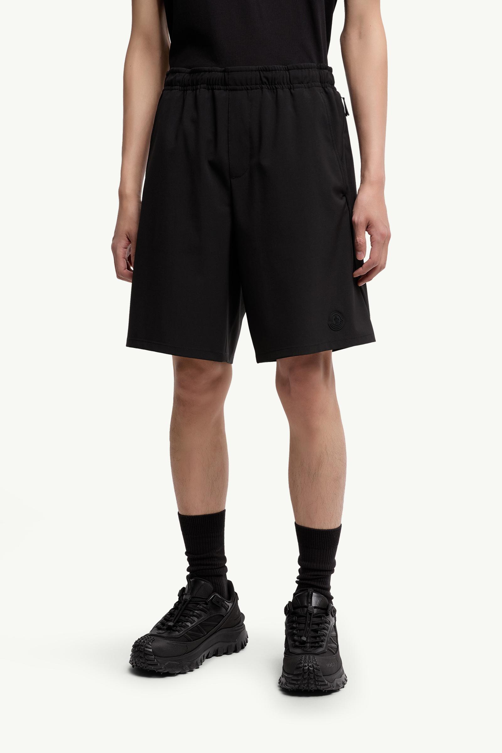 Moncler Logo Patch Shorts Black Black