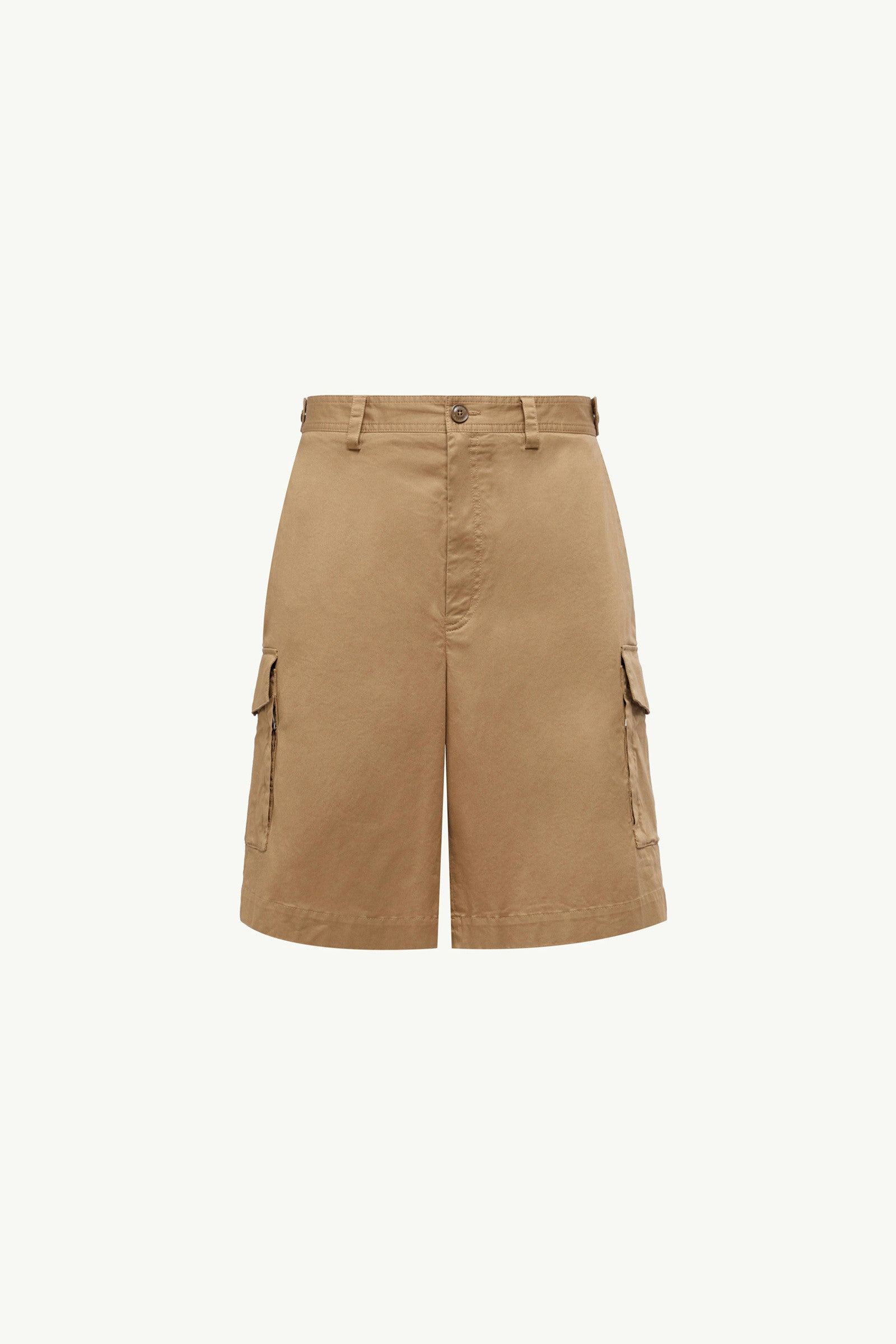 Moncler Cotton Gabardine Cargo Shorts Beige Beige