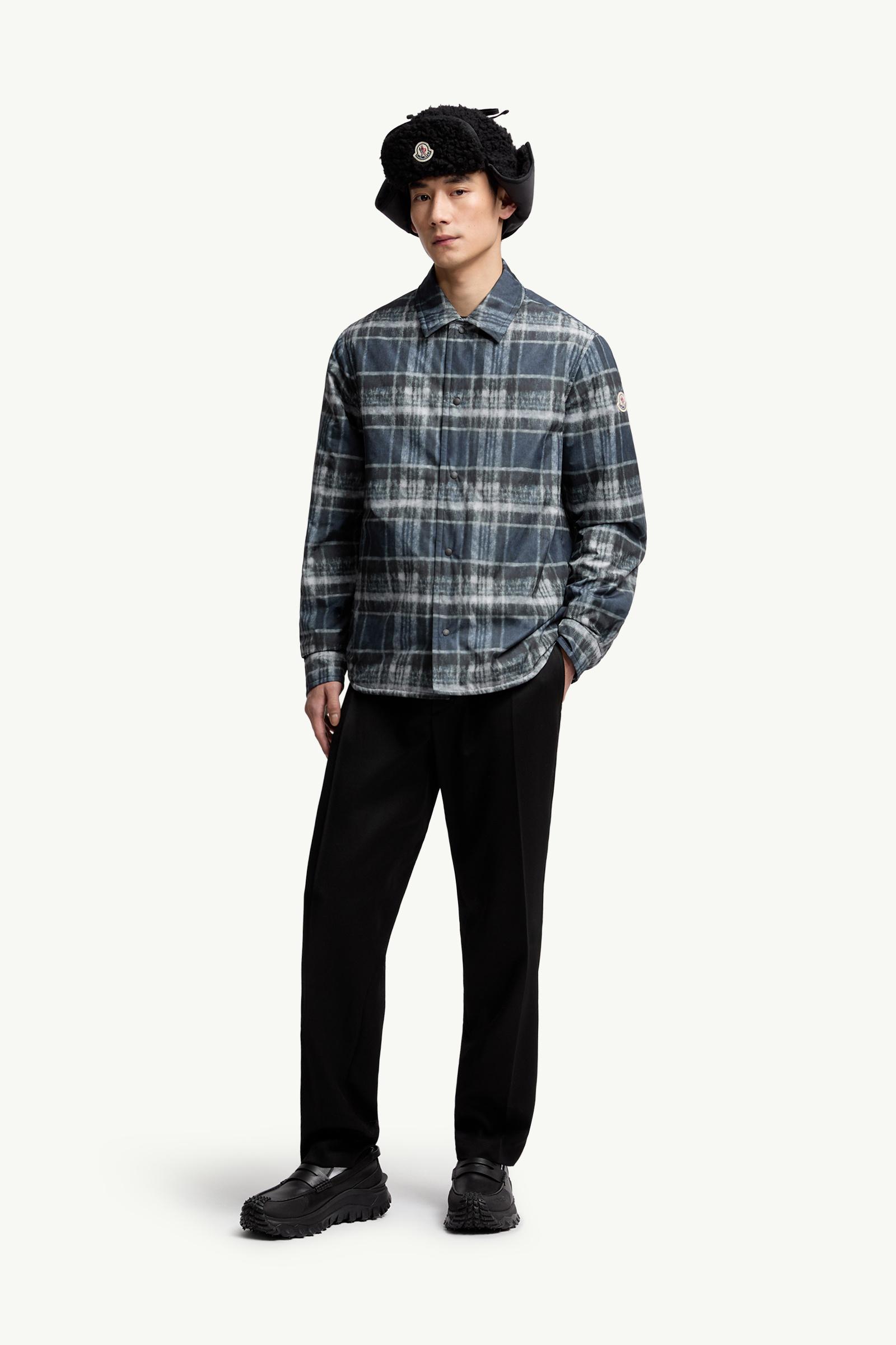 Moncler Check Padded Shirt Jacket Blue & Black Blue & Black