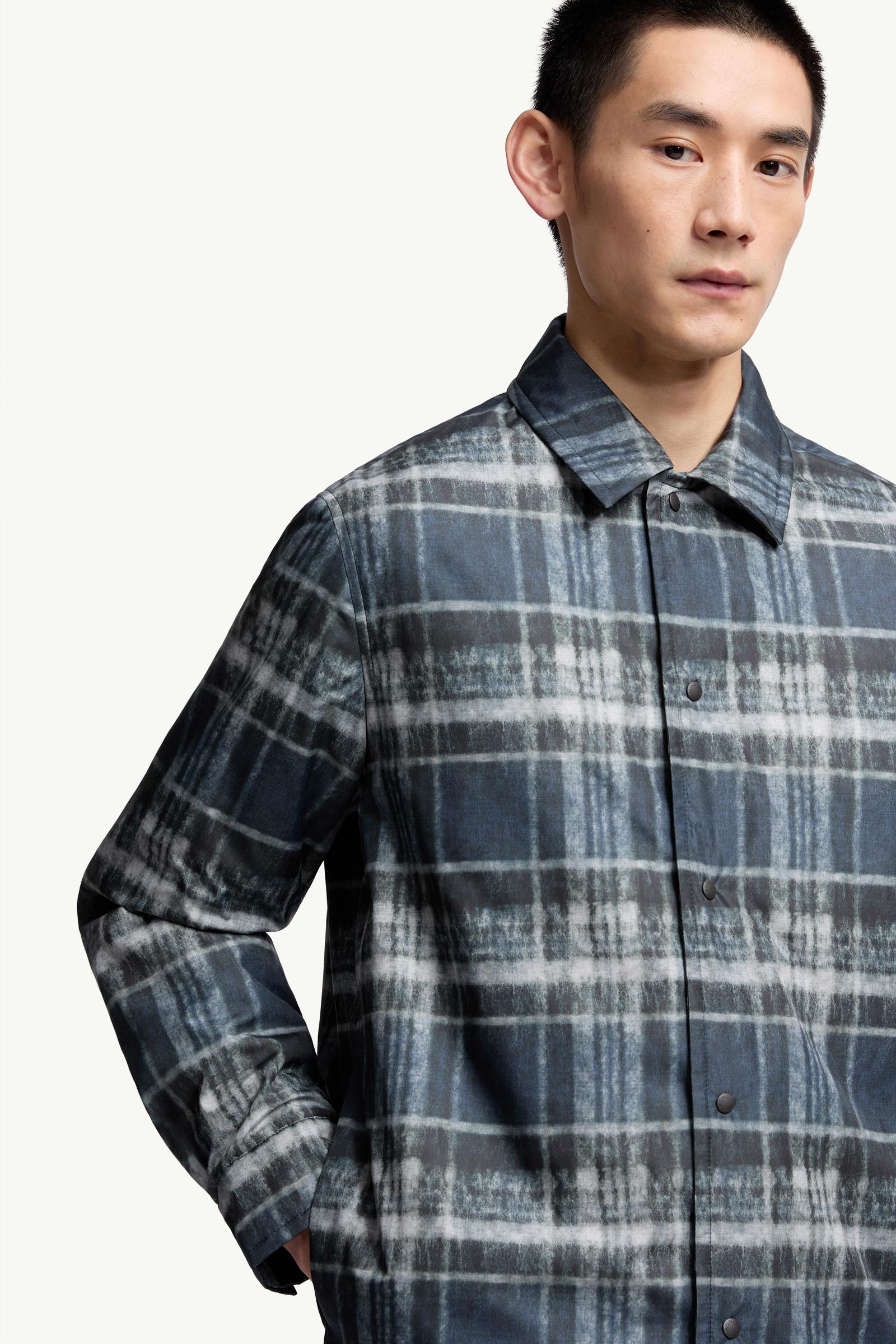 Moncler Check Padded Shirt Jacket Blue & Black Blue & Black