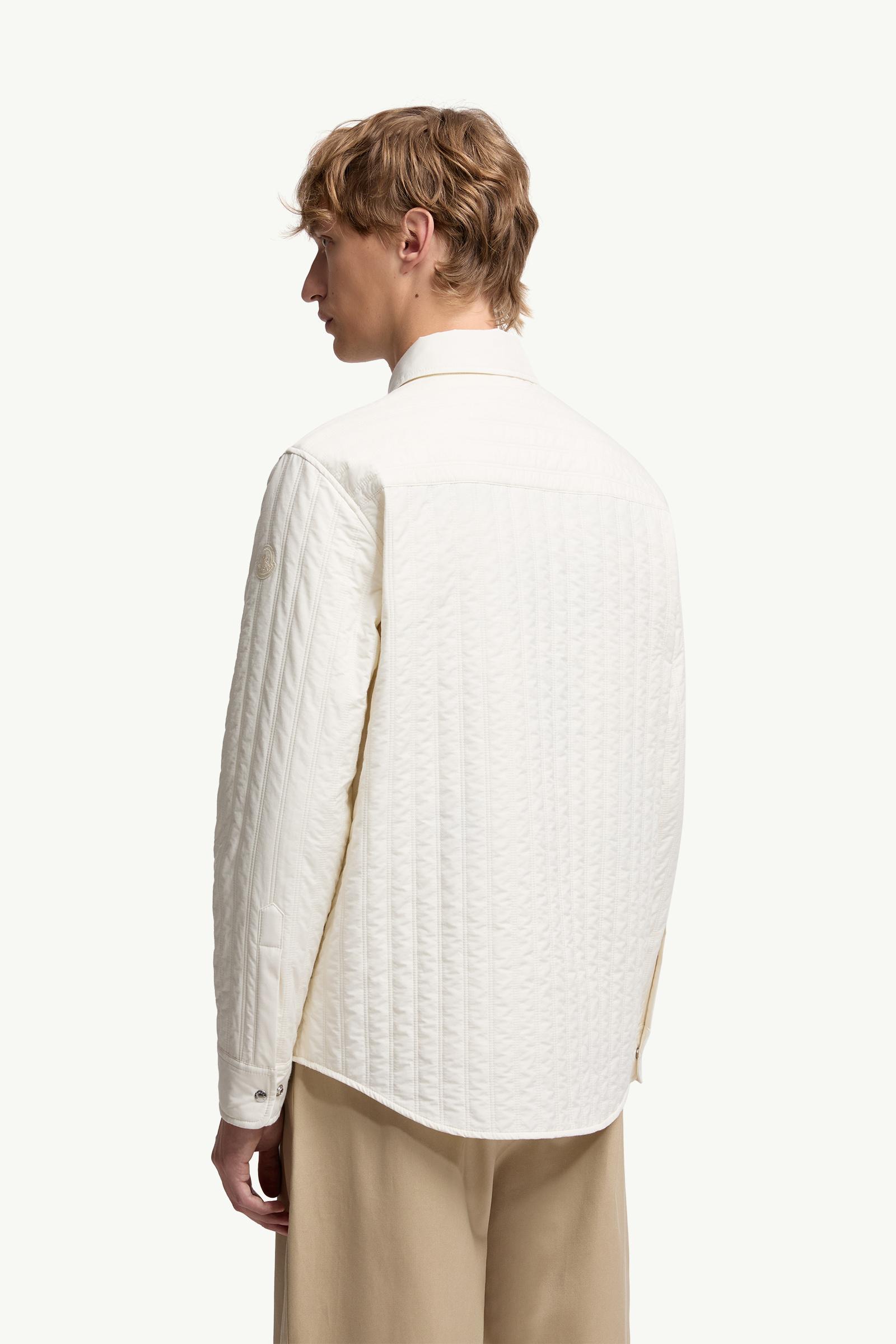 Moncler Vertical-Quilted Padded Shirt Jacket White Ivory White Ivory