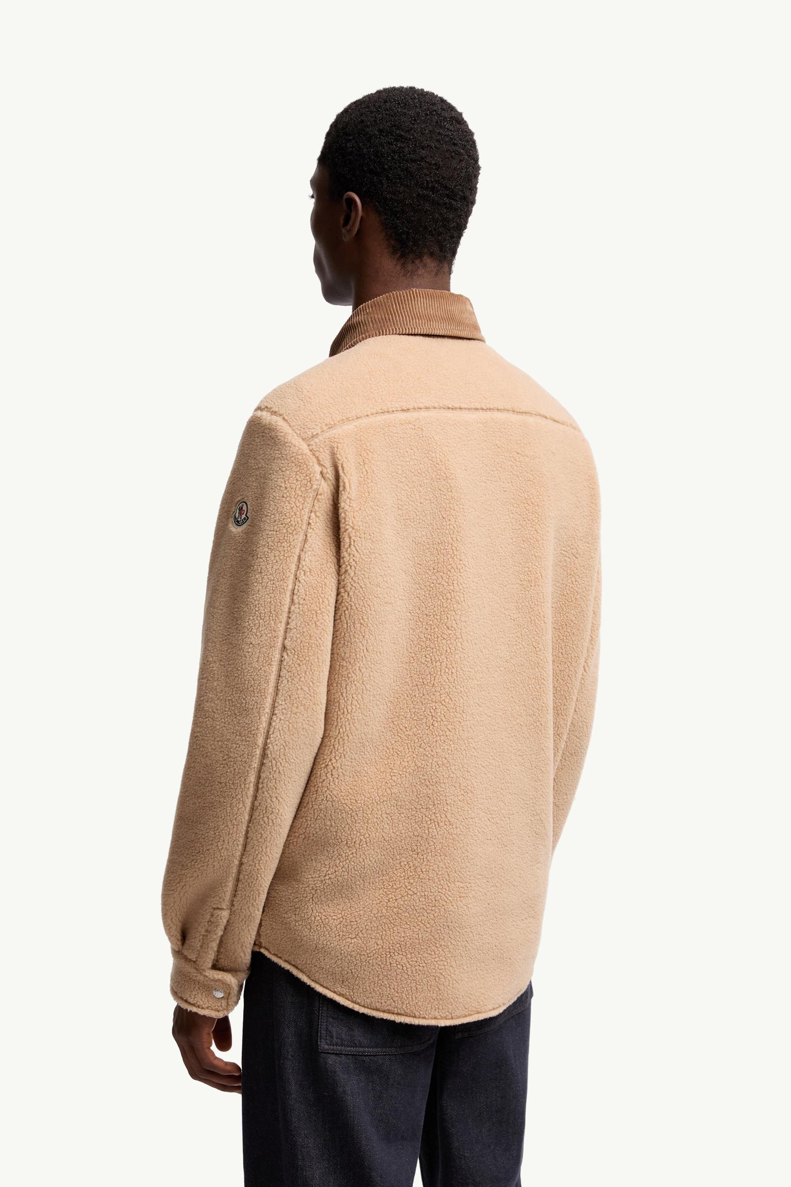 Moncler Teddy Corduroy-Trimmed Shirt Jacket Beige Beige