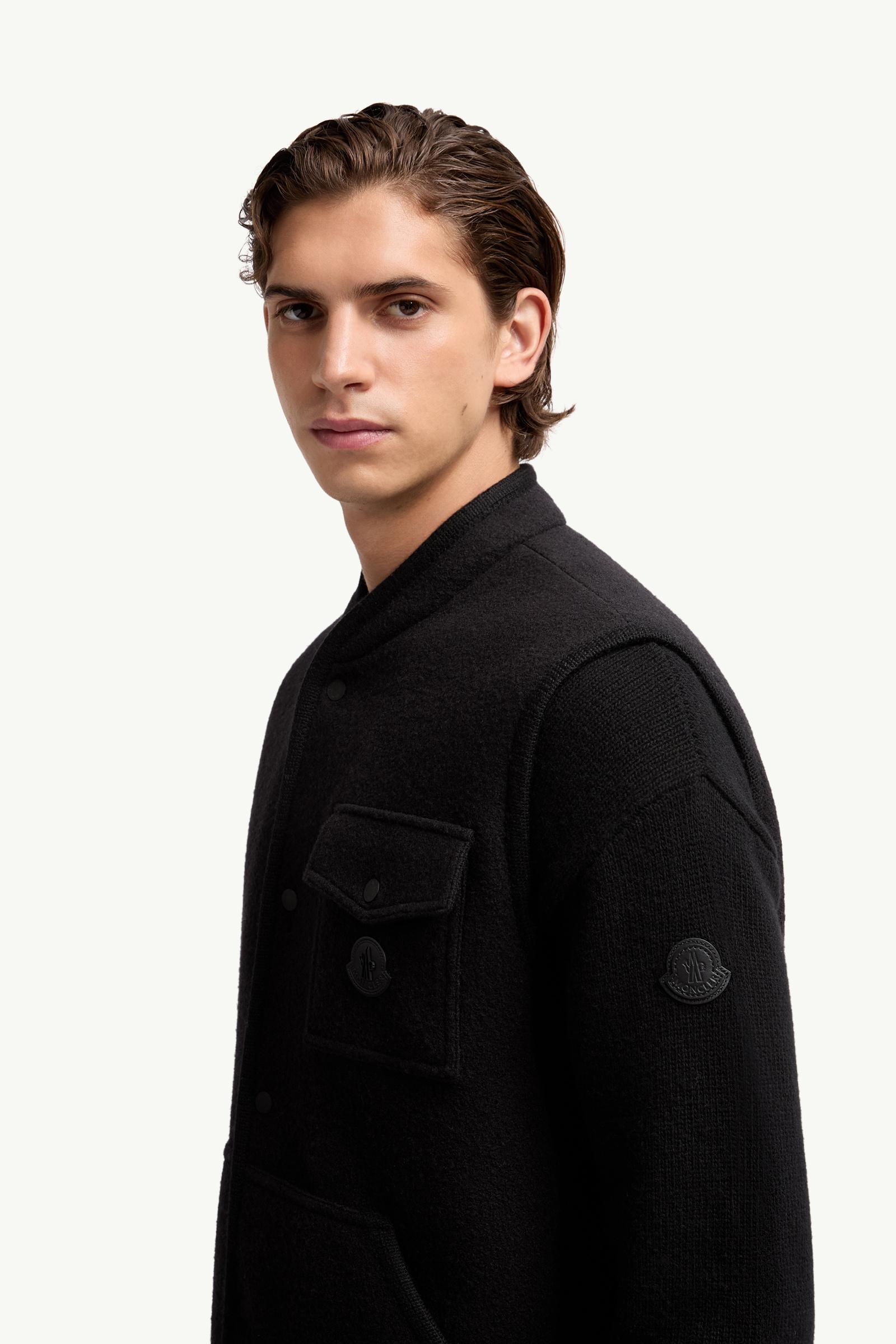 Moncler Wool Bouclé Vest Black Black