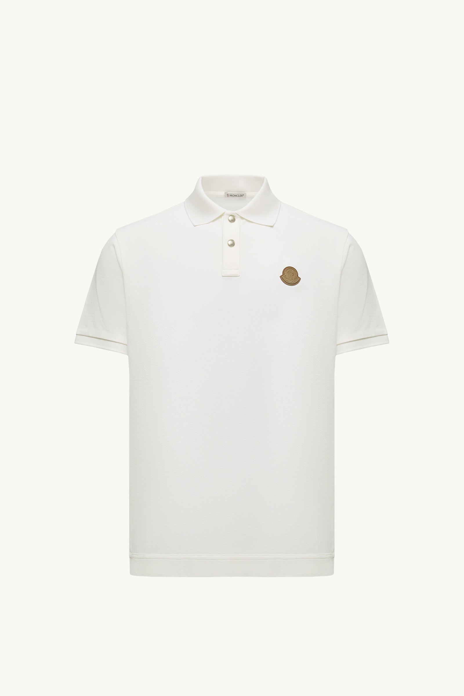 Moncler Logo Patch Cotton Piquet Polo Shirt White White