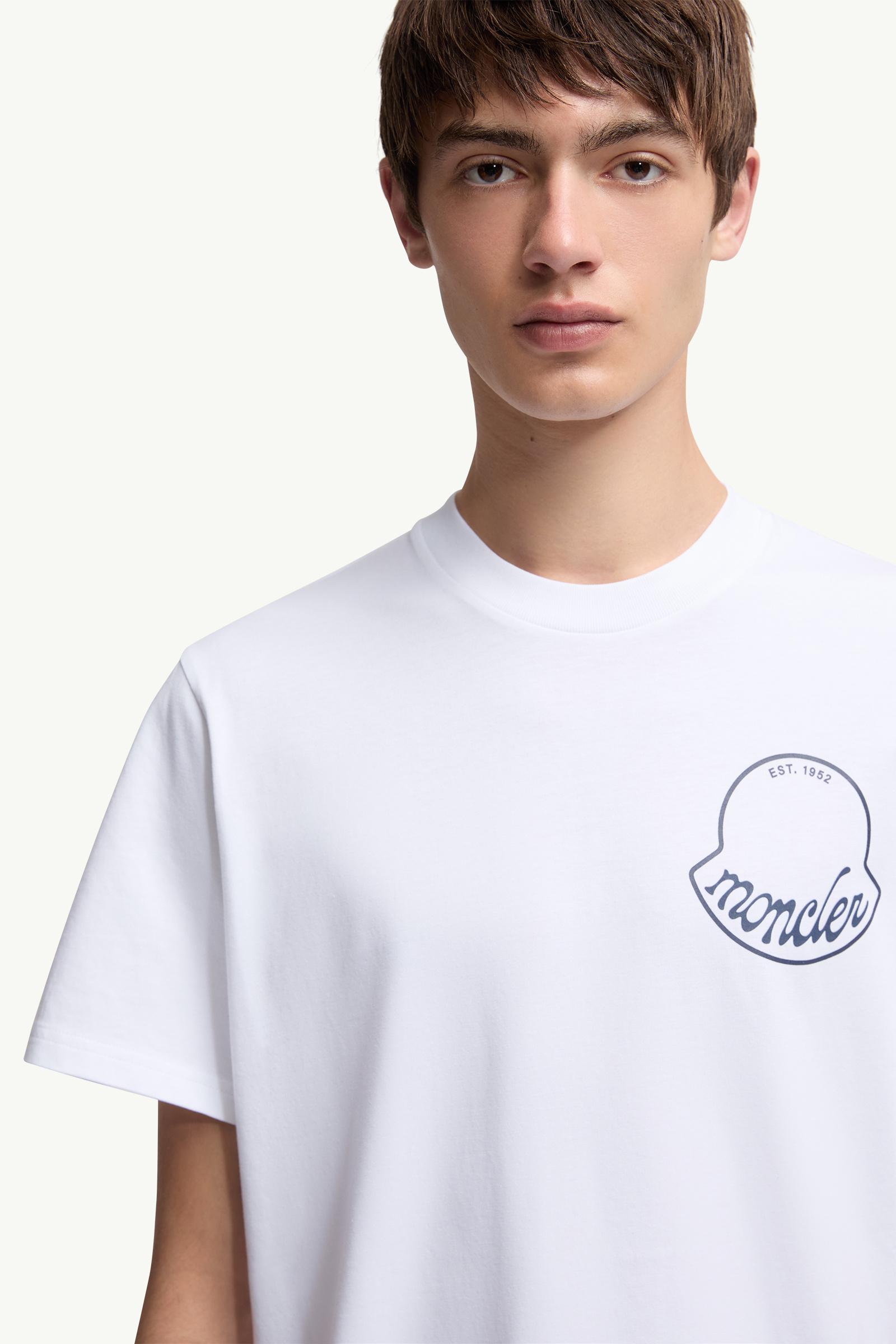Moncler Logo Cotton T-Shirt White White