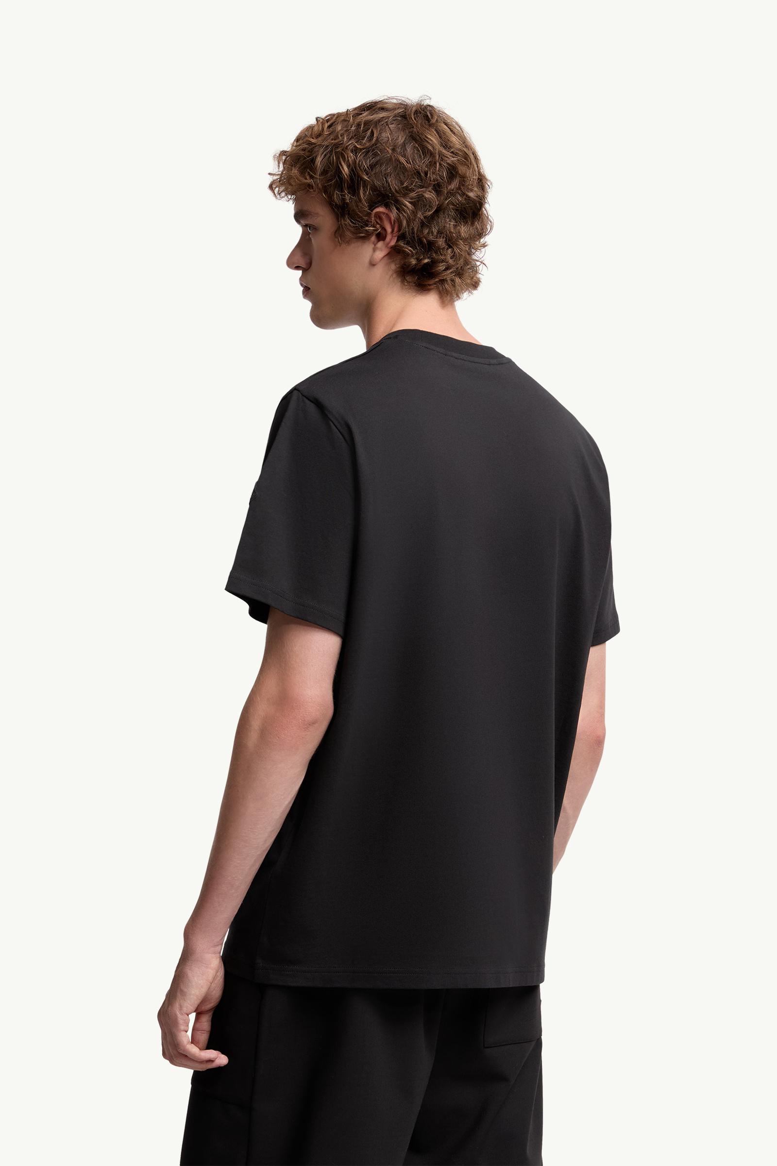 Moncler Logo Cotton T-Shirt Black Black