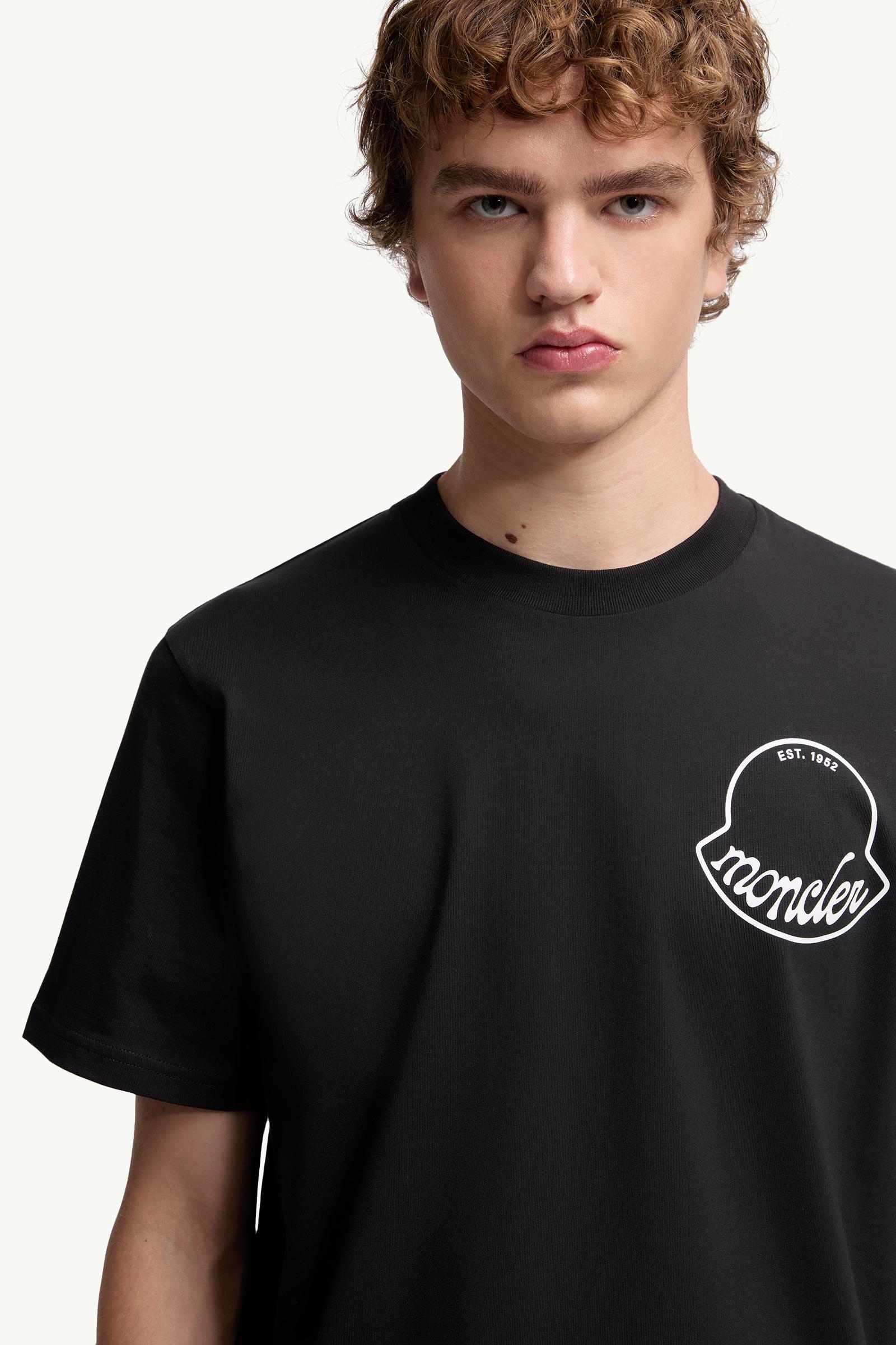 Moncler Logo Cotton T-Shirt Black Black