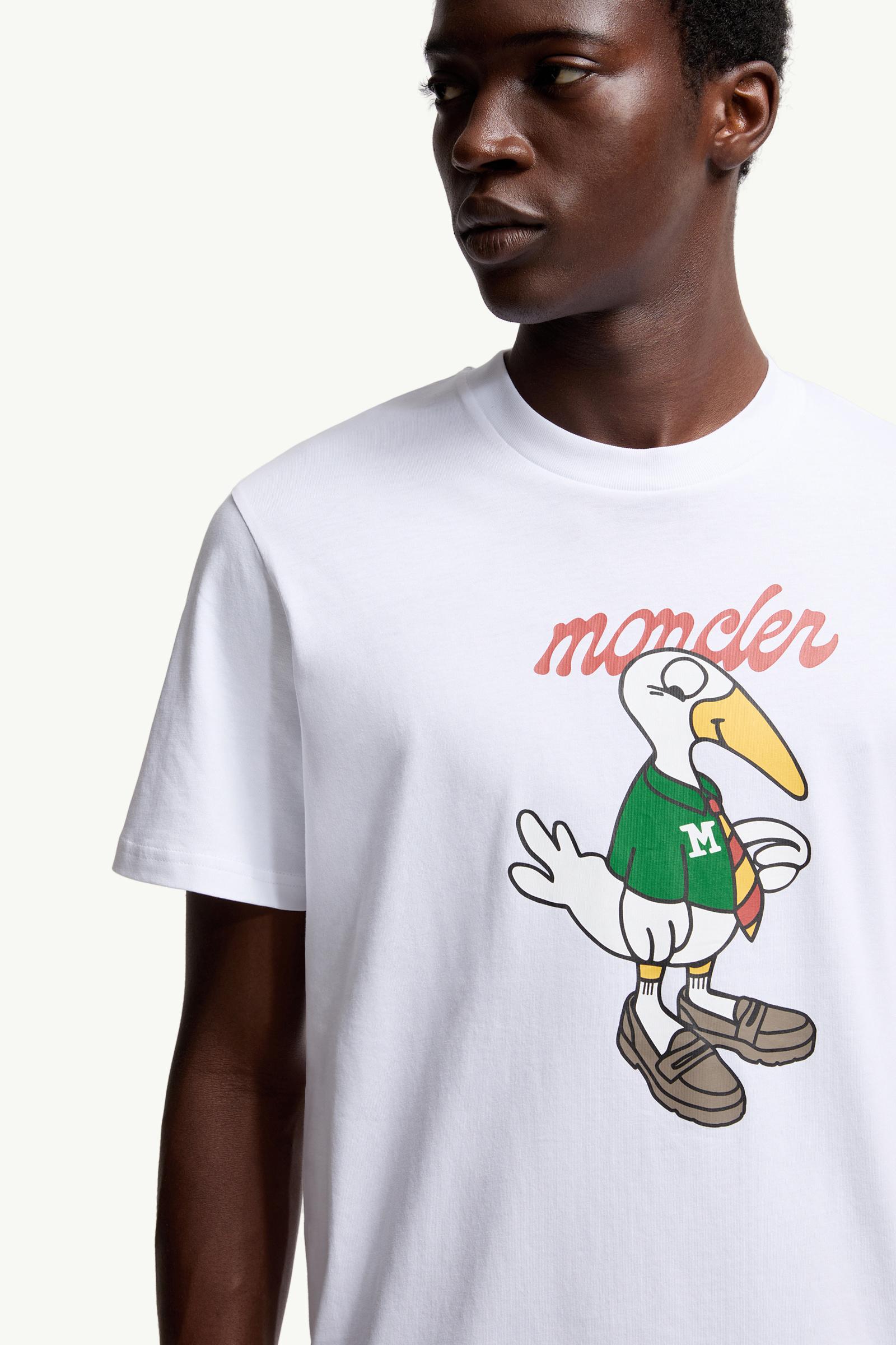 Moncler Mascot Logo Cotton T-Shirt White White