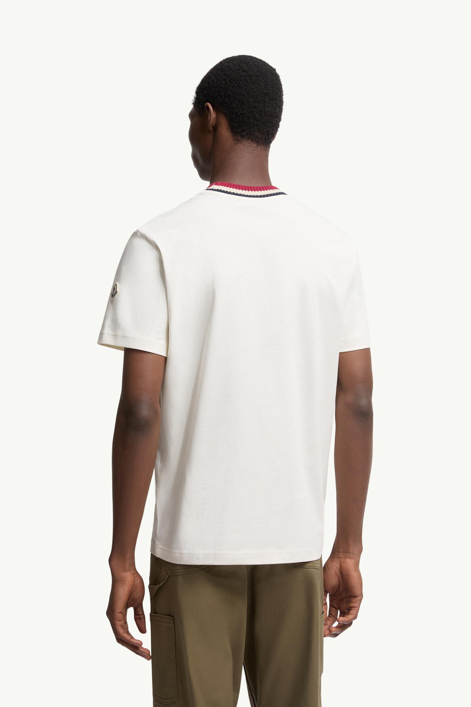 Moncler Embroidered Logo Cotton T-Shirt White White
