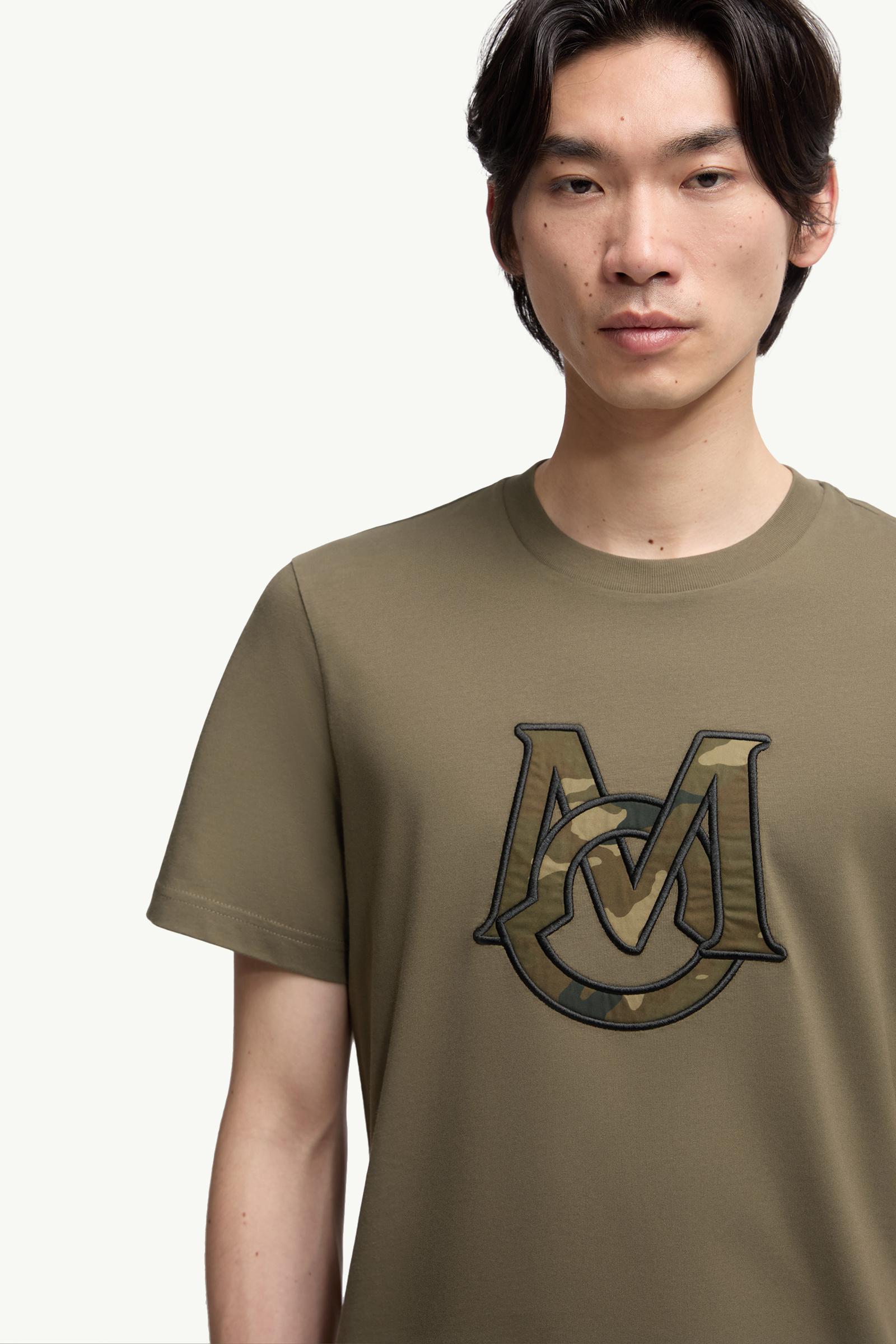 Moncler Monogram Cotton T-Shirt Olive Green Olive Green