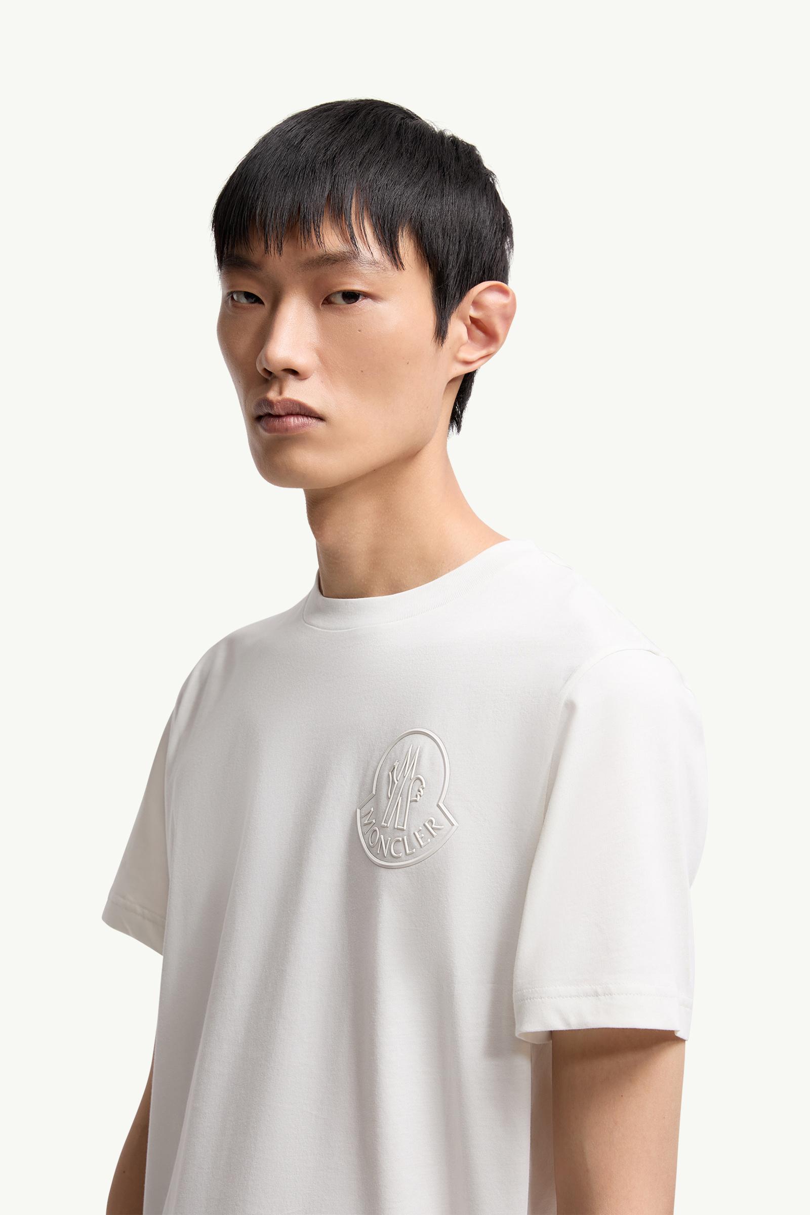 Moncler Three-Dimensional Logo Cotton T-Shirt White White