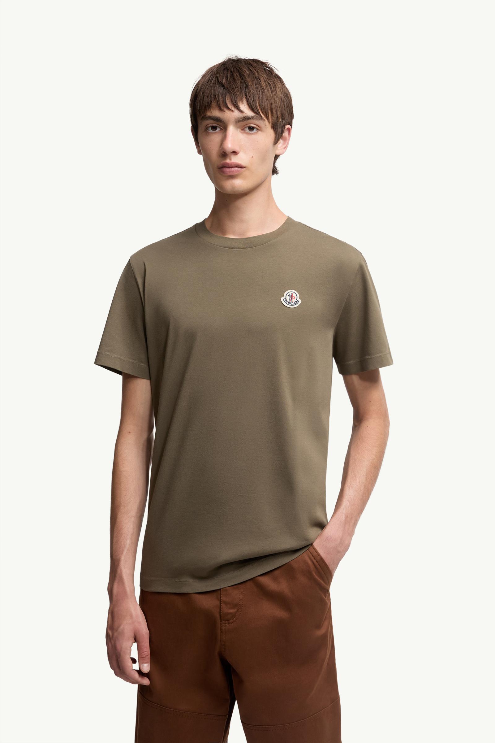 Moncler Logo Patch Cotton T-Shirt (Pack Of Three) Black & White & Olive Green Black & White & Olive Green