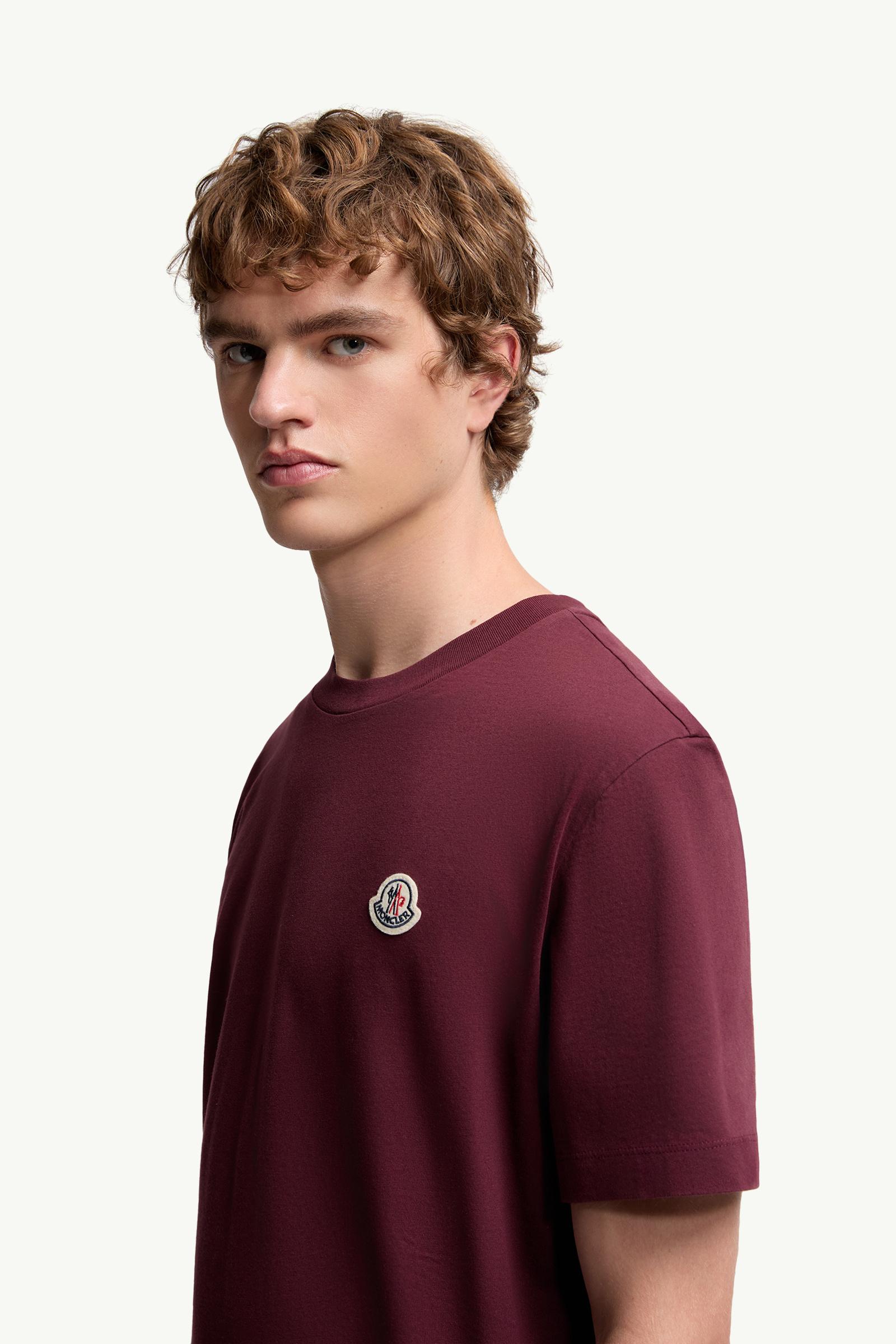 Moncler Logo Patch Cotton T-Shirt (Pack Of Three) White & Navy Blue & Burgundy White & Navy Blue & Burgundy