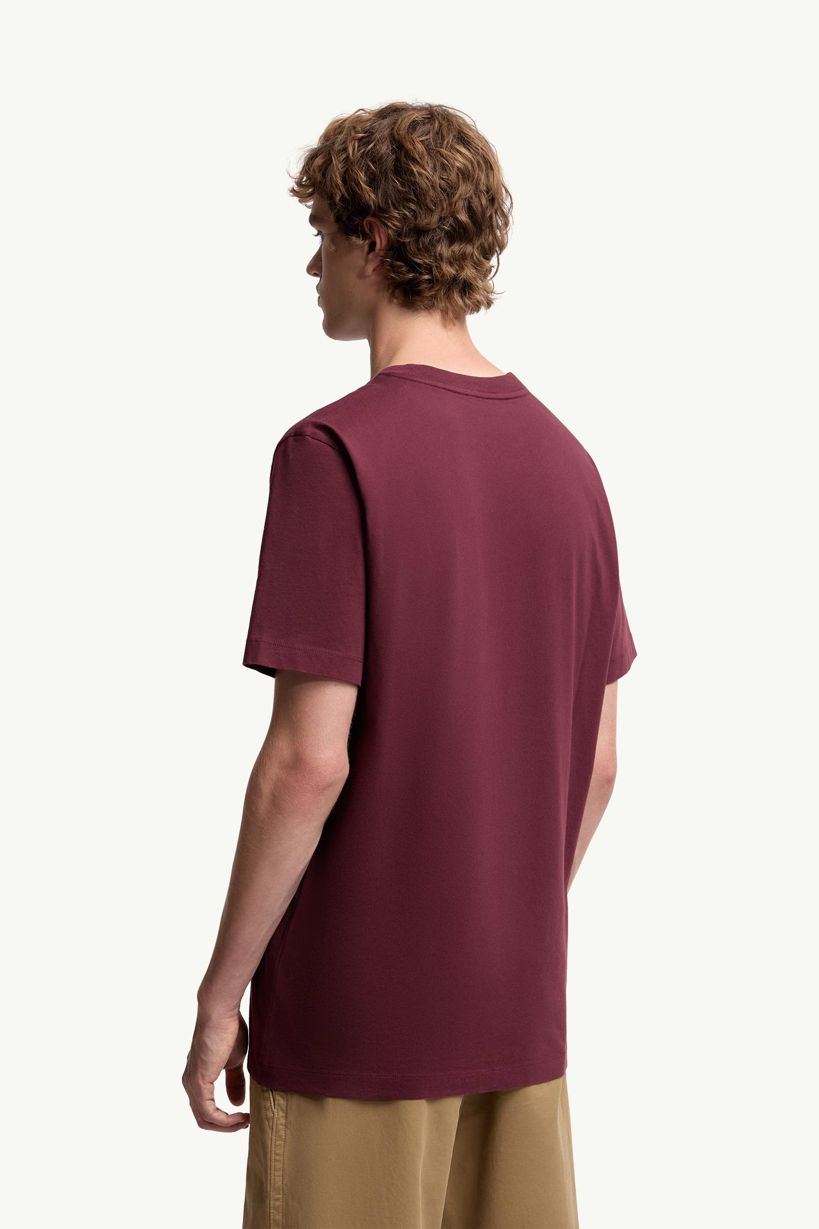 Moncler Logo Patch Cotton T-Shirt (Pack Of Three) White & Navy Blue & Burgundy White & Navy Blue & Burgundy