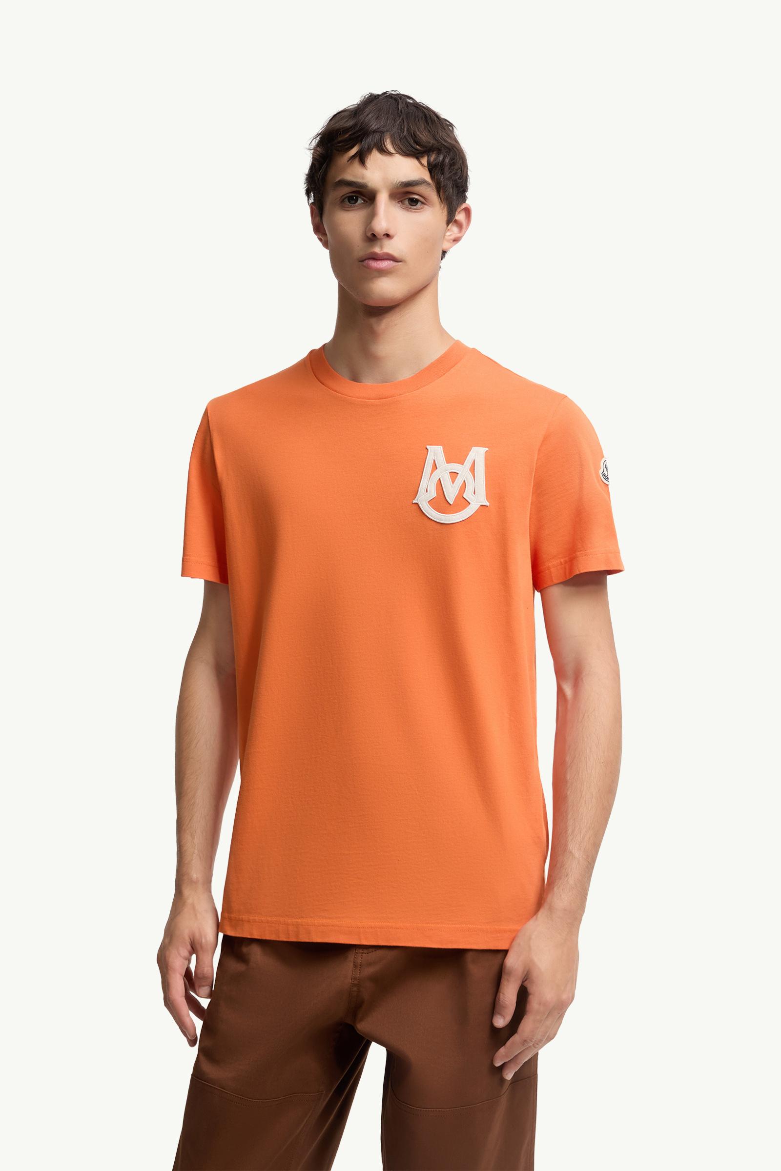 Moncler Monogram Cotton T-Shirt Orange Orange