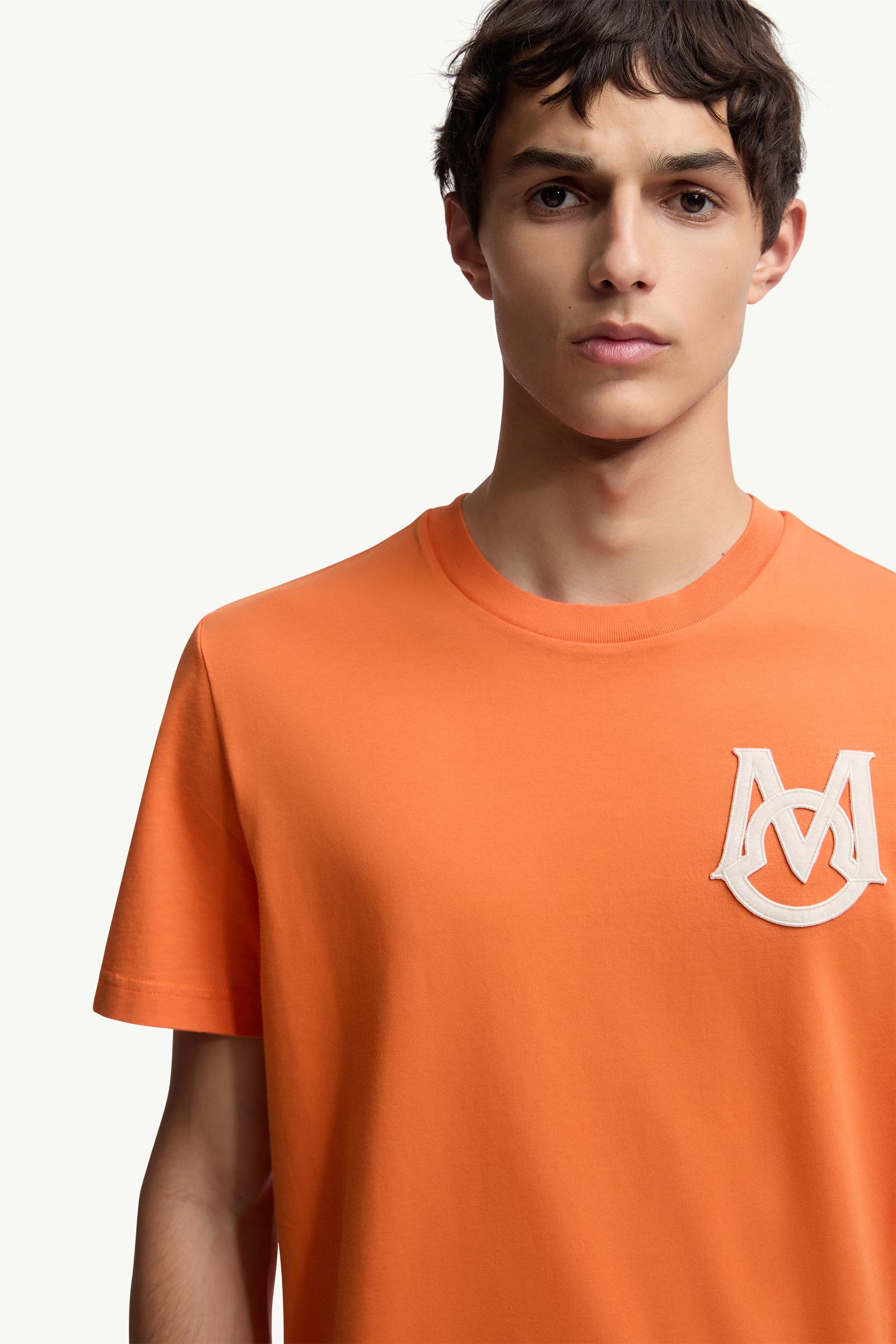 Moncler Monogram Cotton T-Shirt Orange Orange
