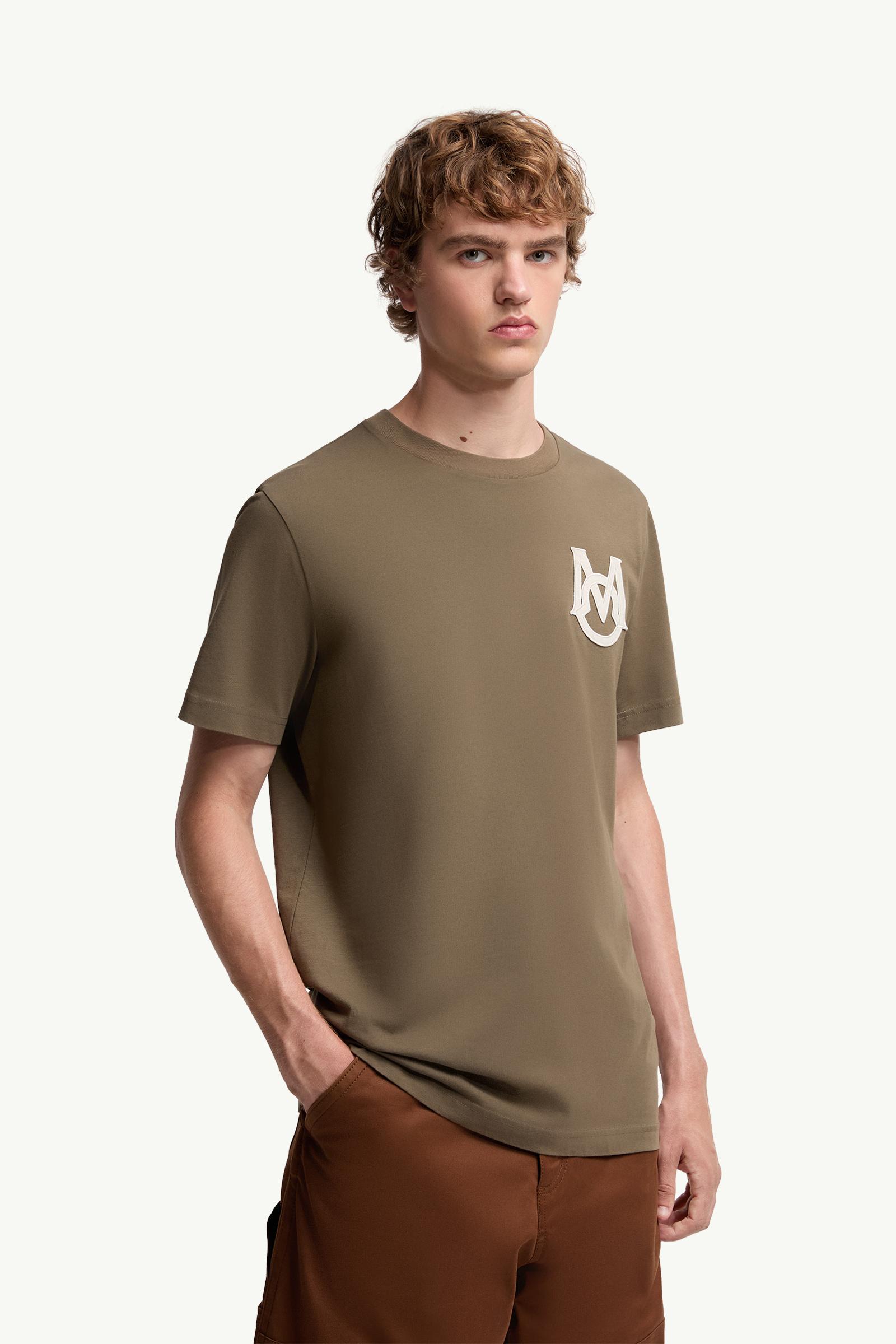 Moncler Monogram Cotton T-Shirt Olive Green Olive Green