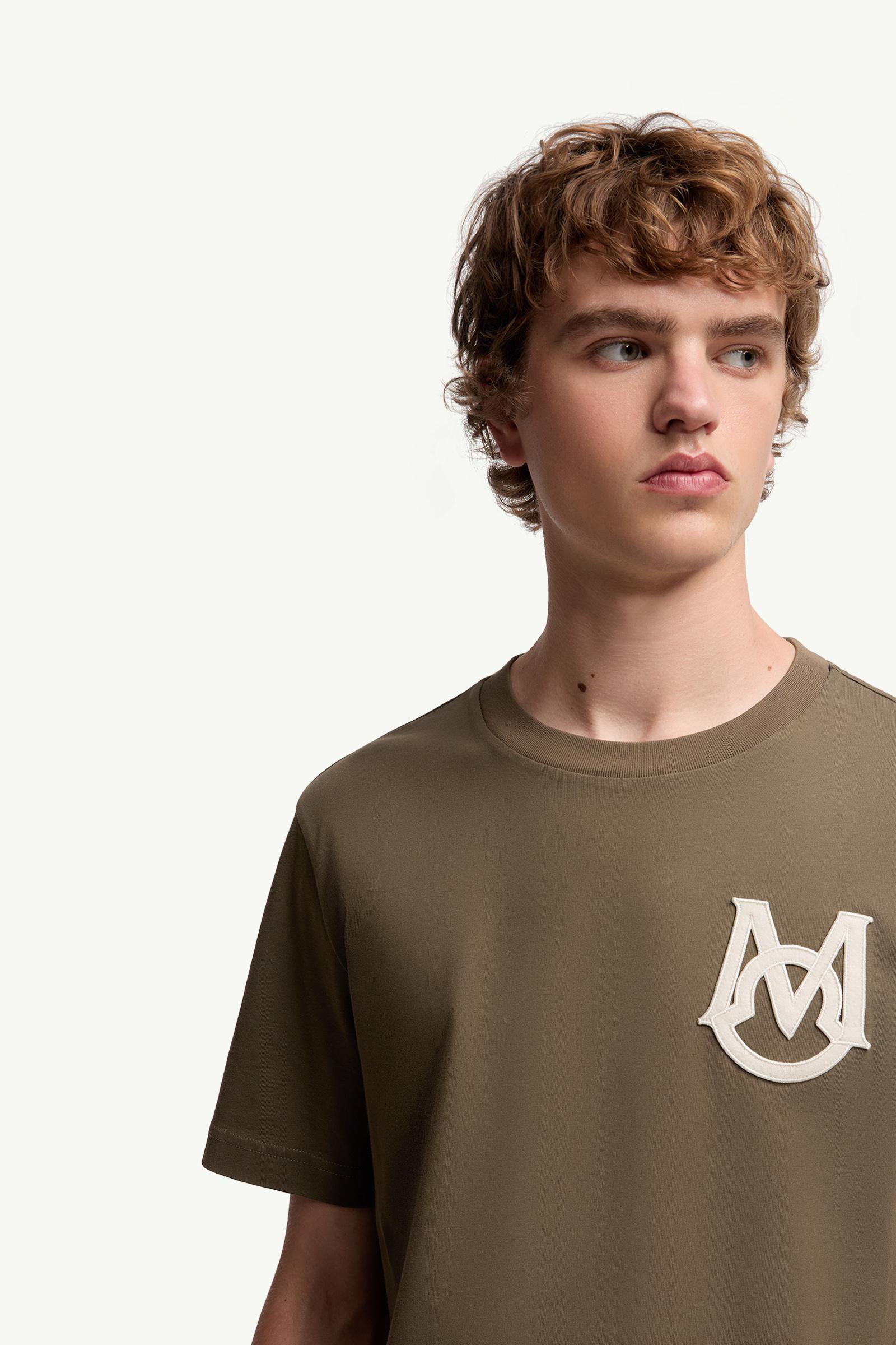 Moncler Monogram Cotton T-Shirt Olive Green Olive Green