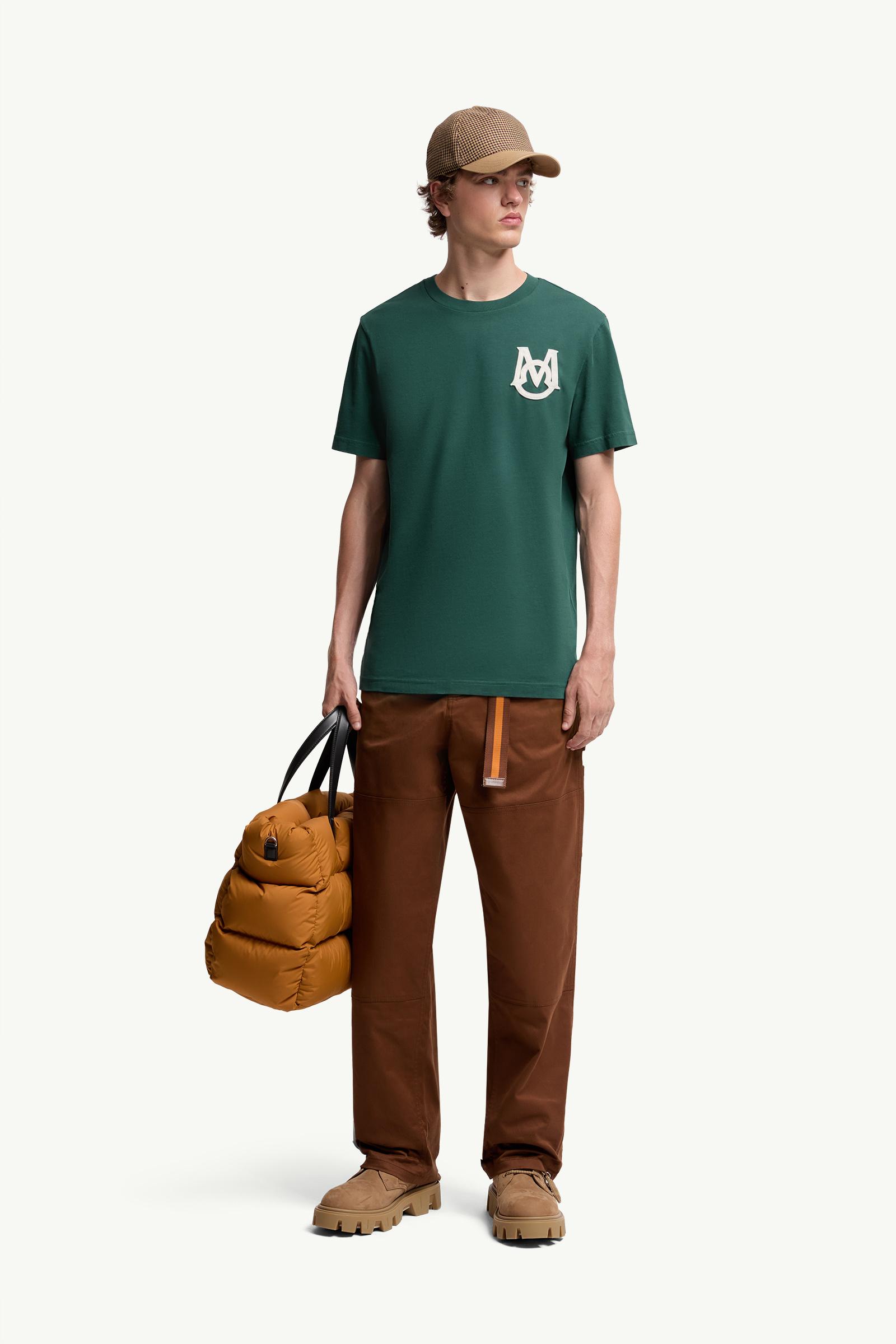 Moncler Monogram Cotton T-Shirt Leaf Green Leaf Green