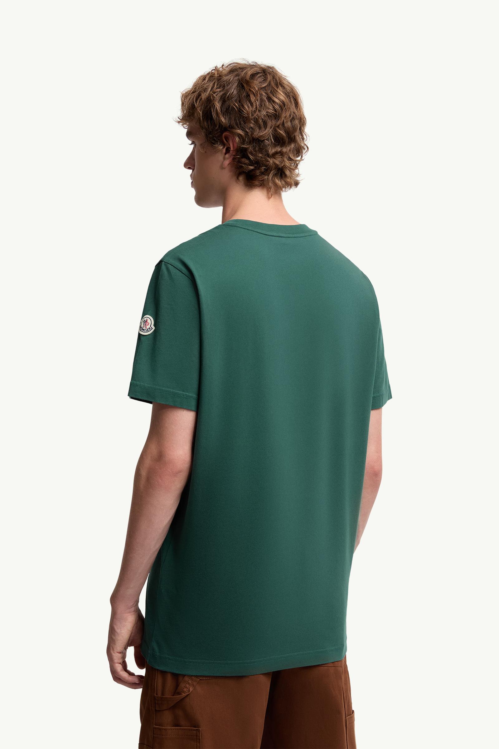 Moncler Monogram Cotton T-Shirt Leaf Green Leaf Green