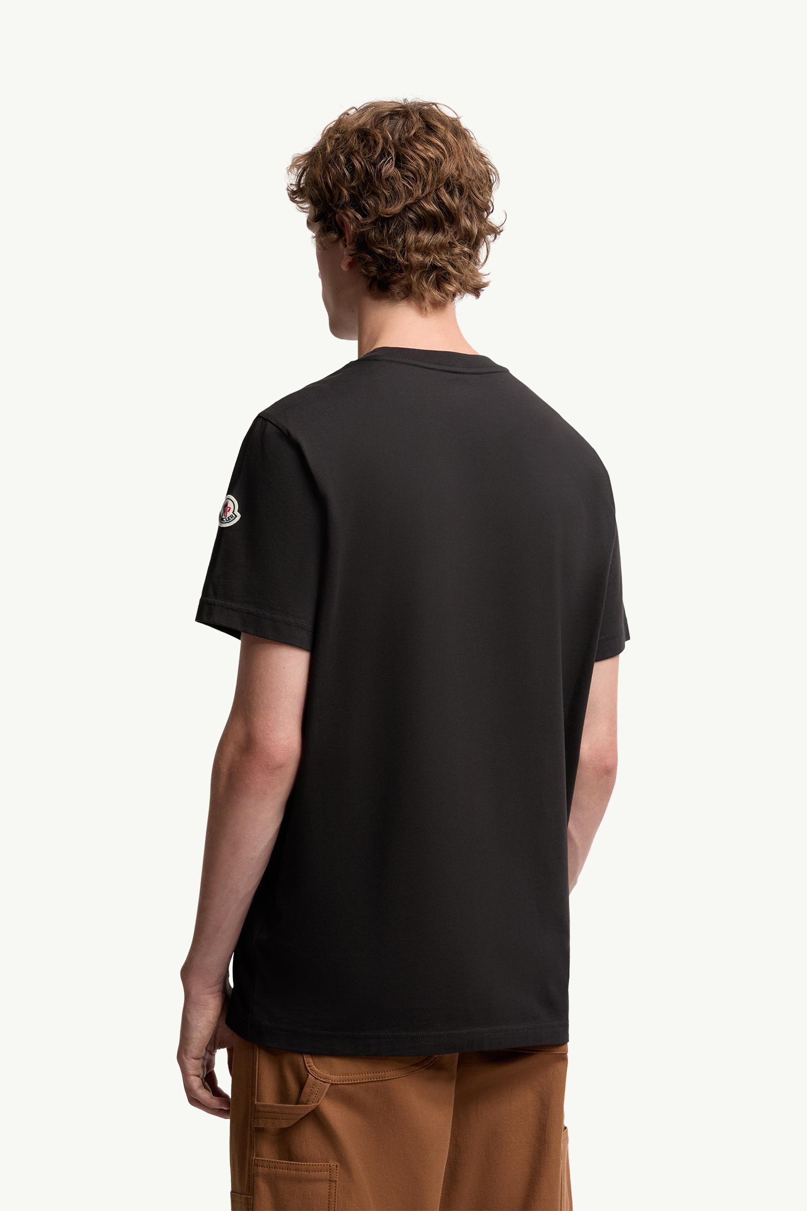 Moncler Monogram Cotton T-Shirt Black Black