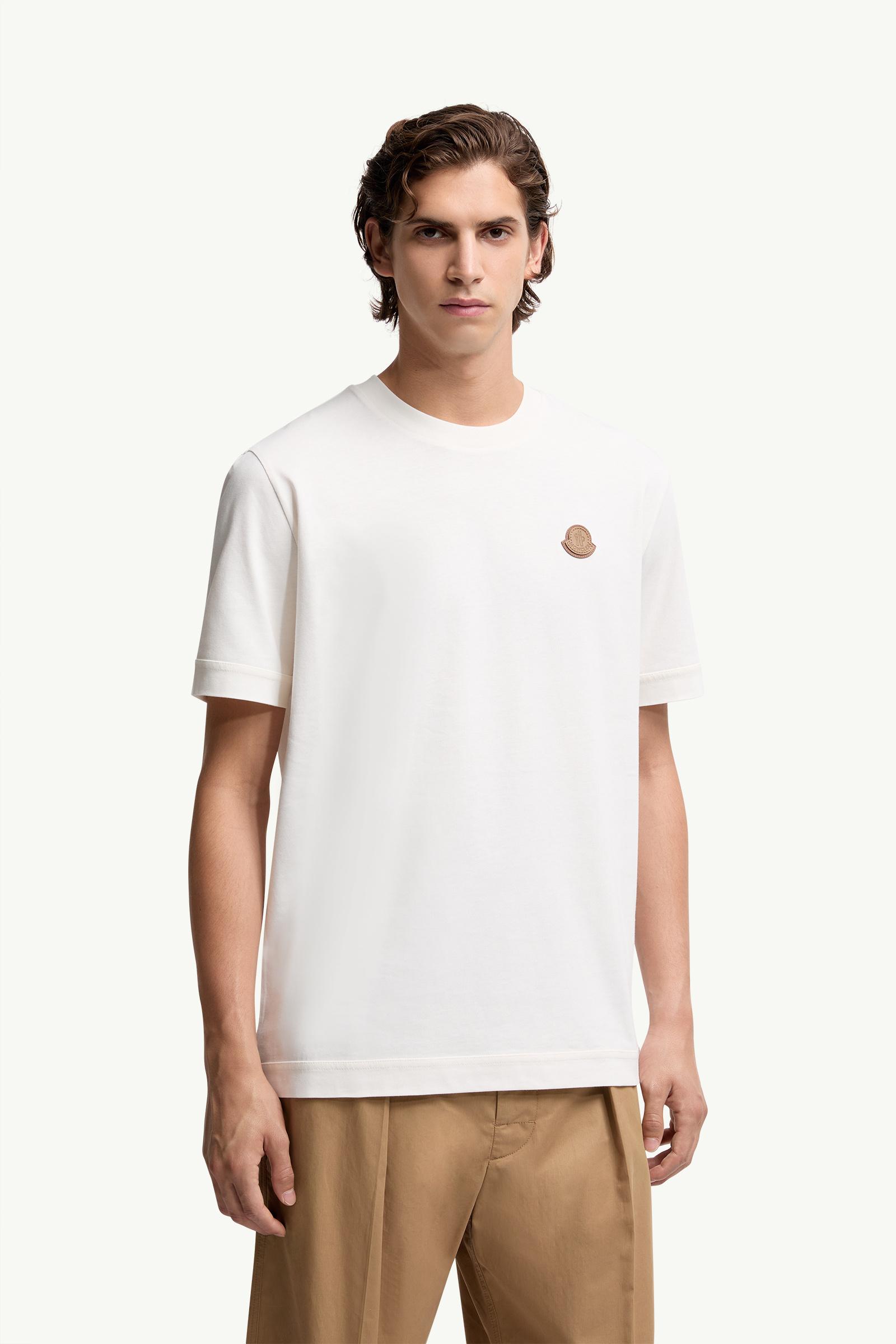 Moncler Logo Patch Cotton T-Shirt White White