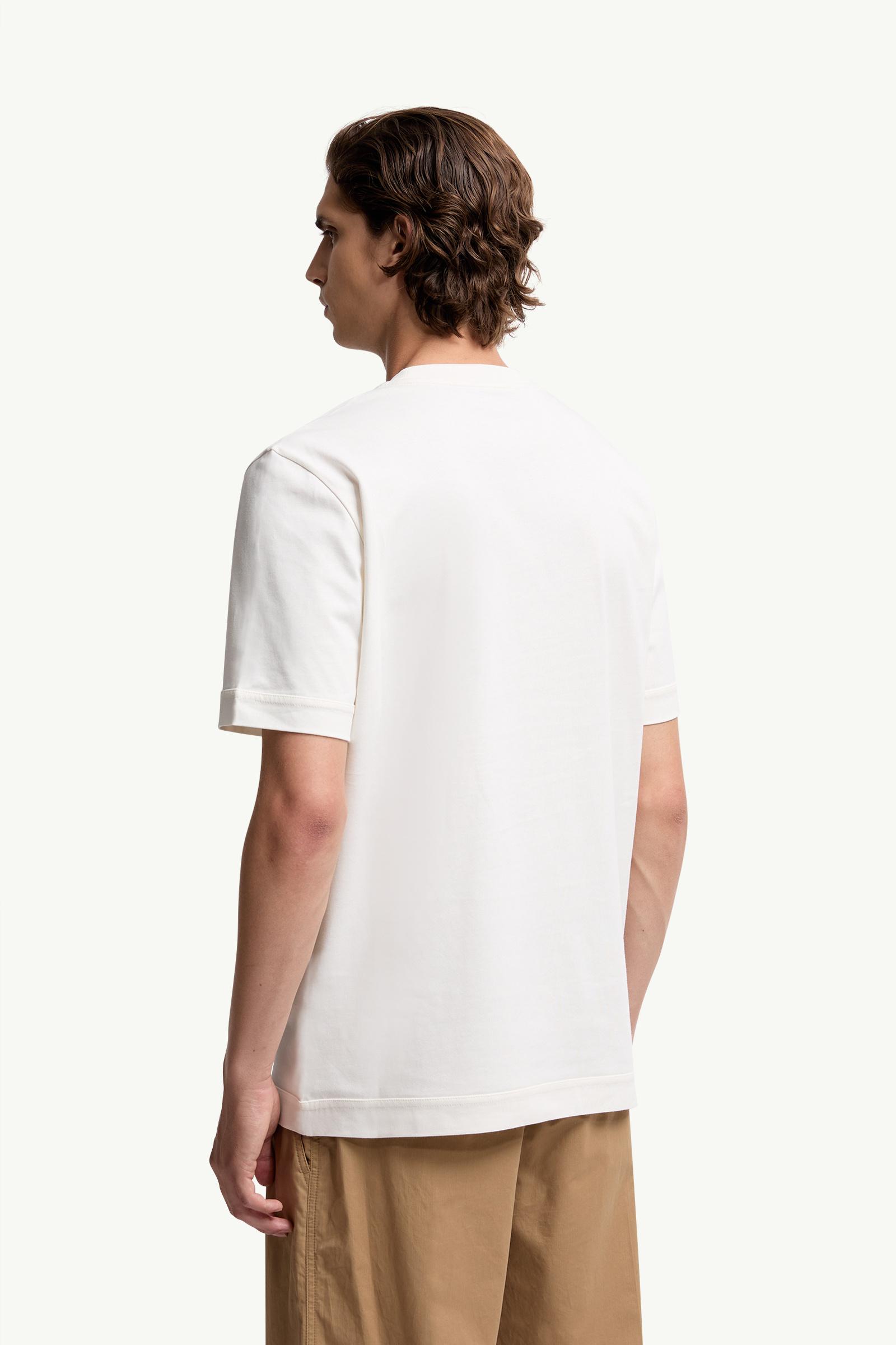 Moncler Logo Patch Cotton T-Shirt White White
