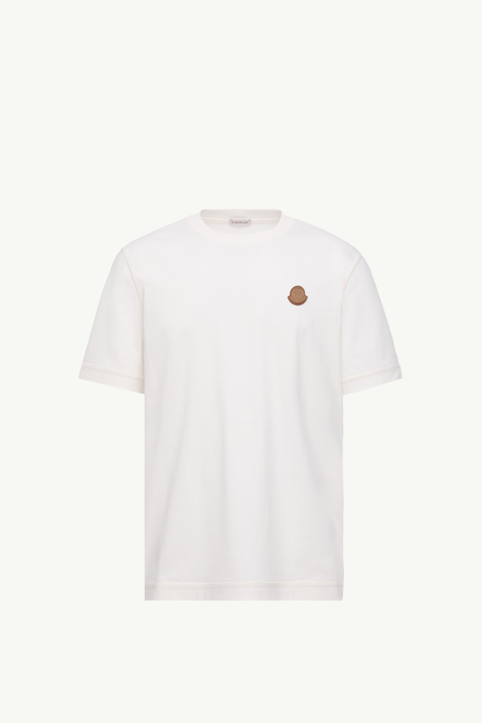 Moncler Logo Patch Cotton T-Shirt White White