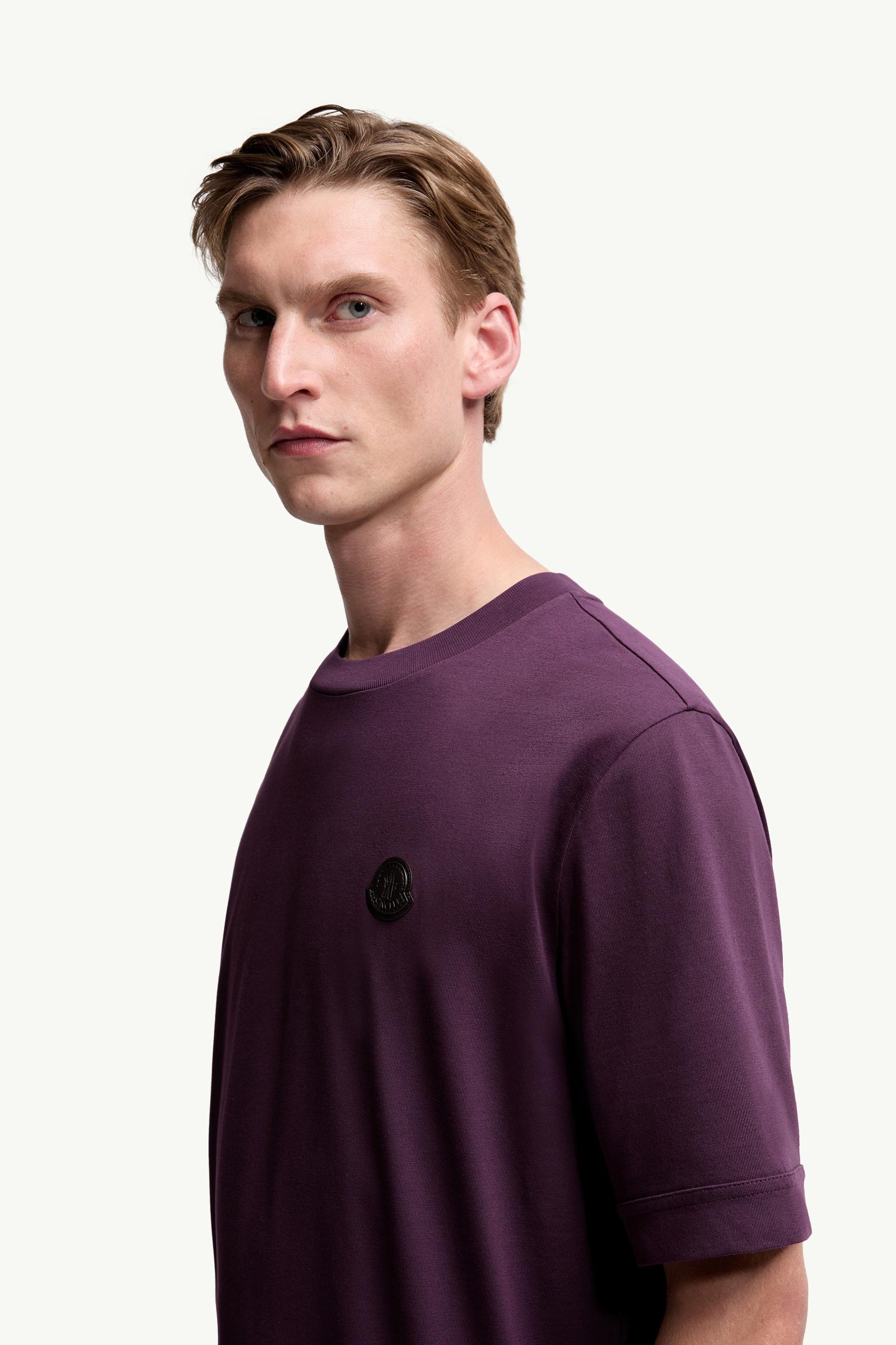 Moncler Logo Patch Cotton T-Shirt Purple Purple