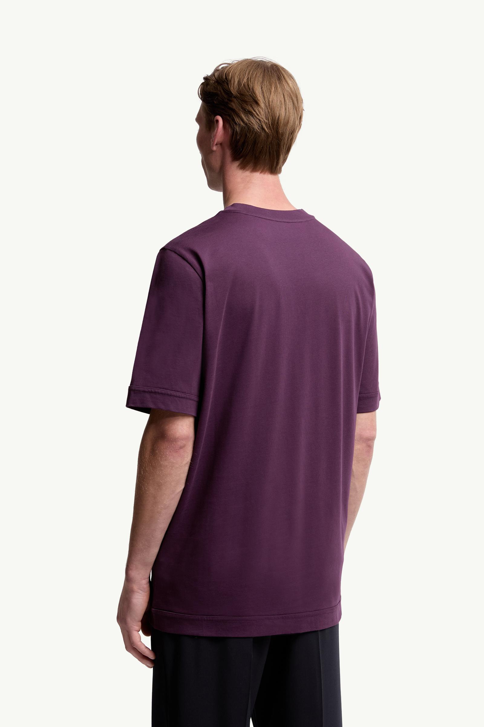 Moncler Logo Patch Cotton T-Shirt Purple Purple