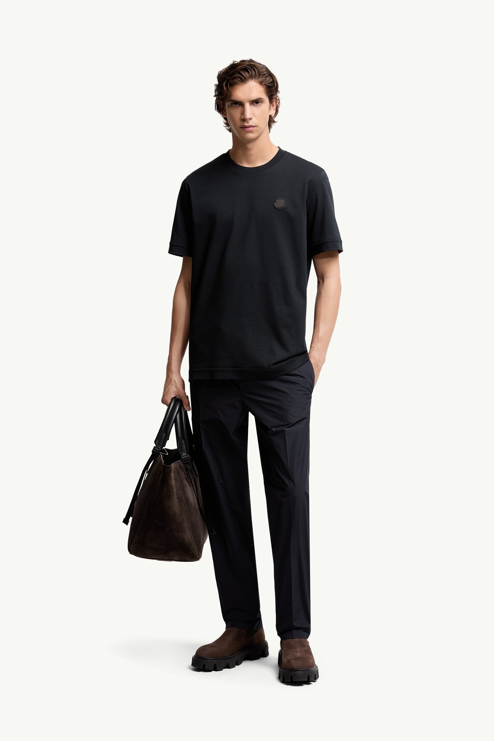 Moncler Logo Patch Cotton T-Shirt Navy Blue Navy Blue