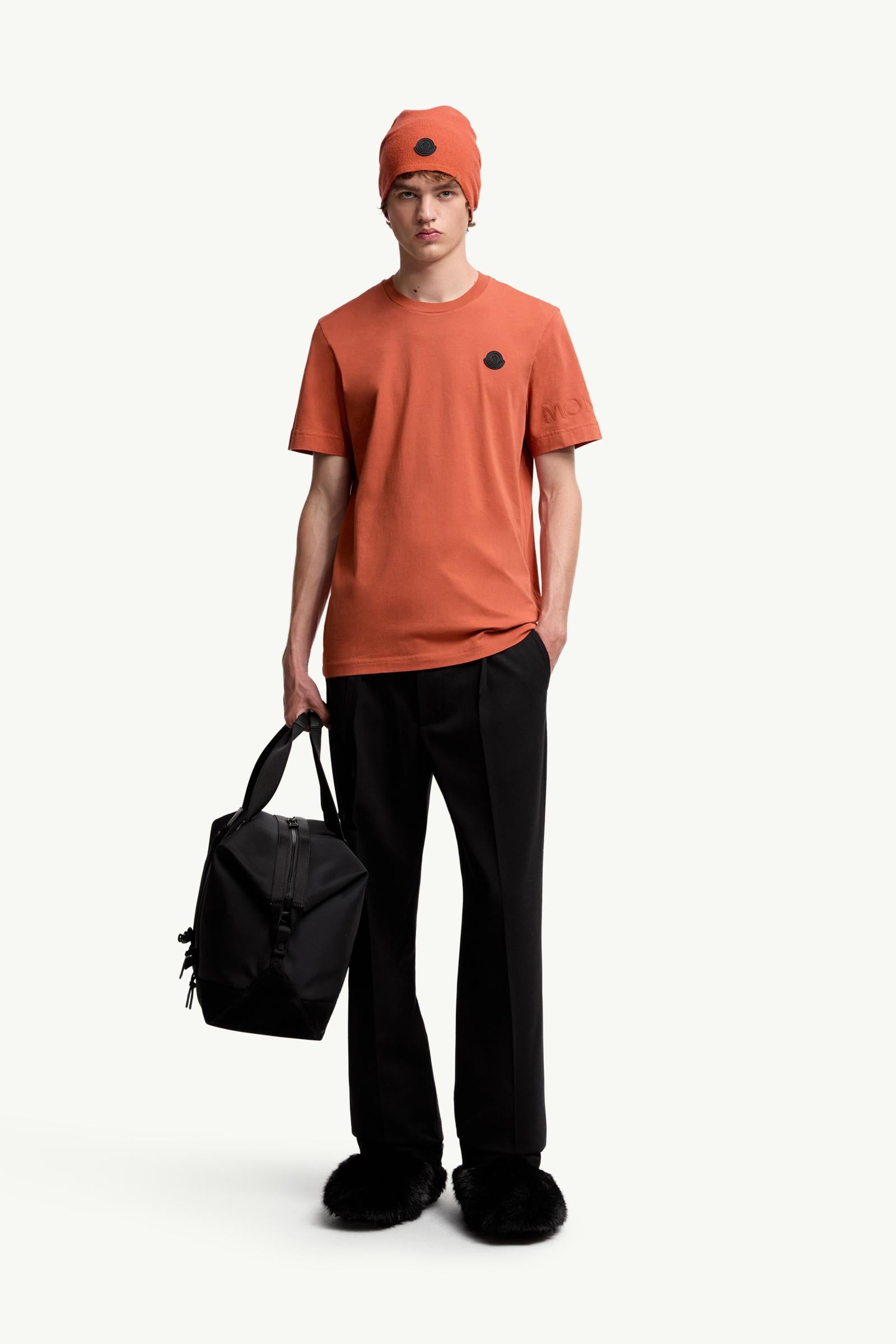 Moncler Logo Cotton T-Shirt Dark Orange Dark Orange