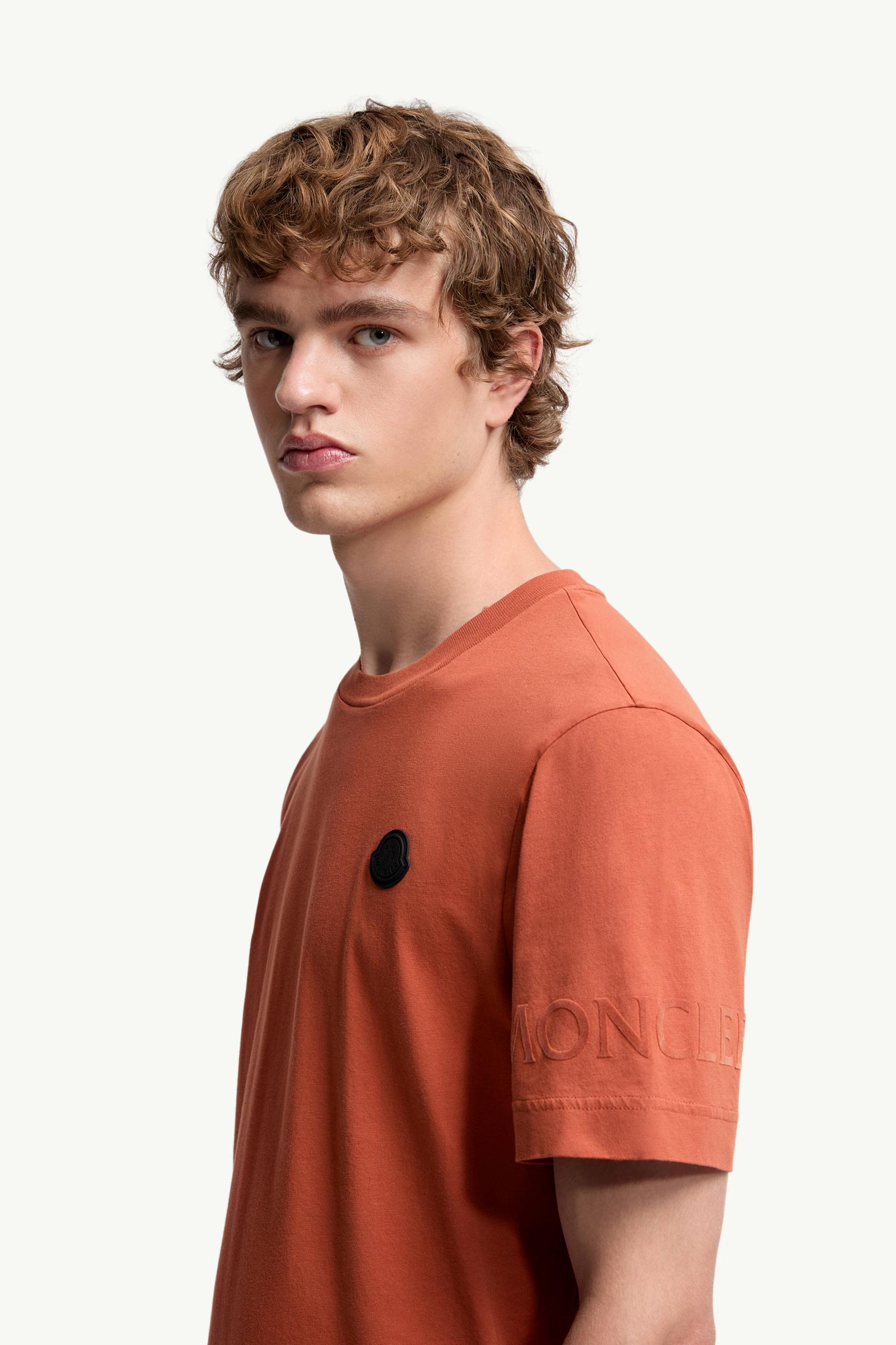 Moncler Logo Cotton T-Shirt Dark Orange Dark Orange
