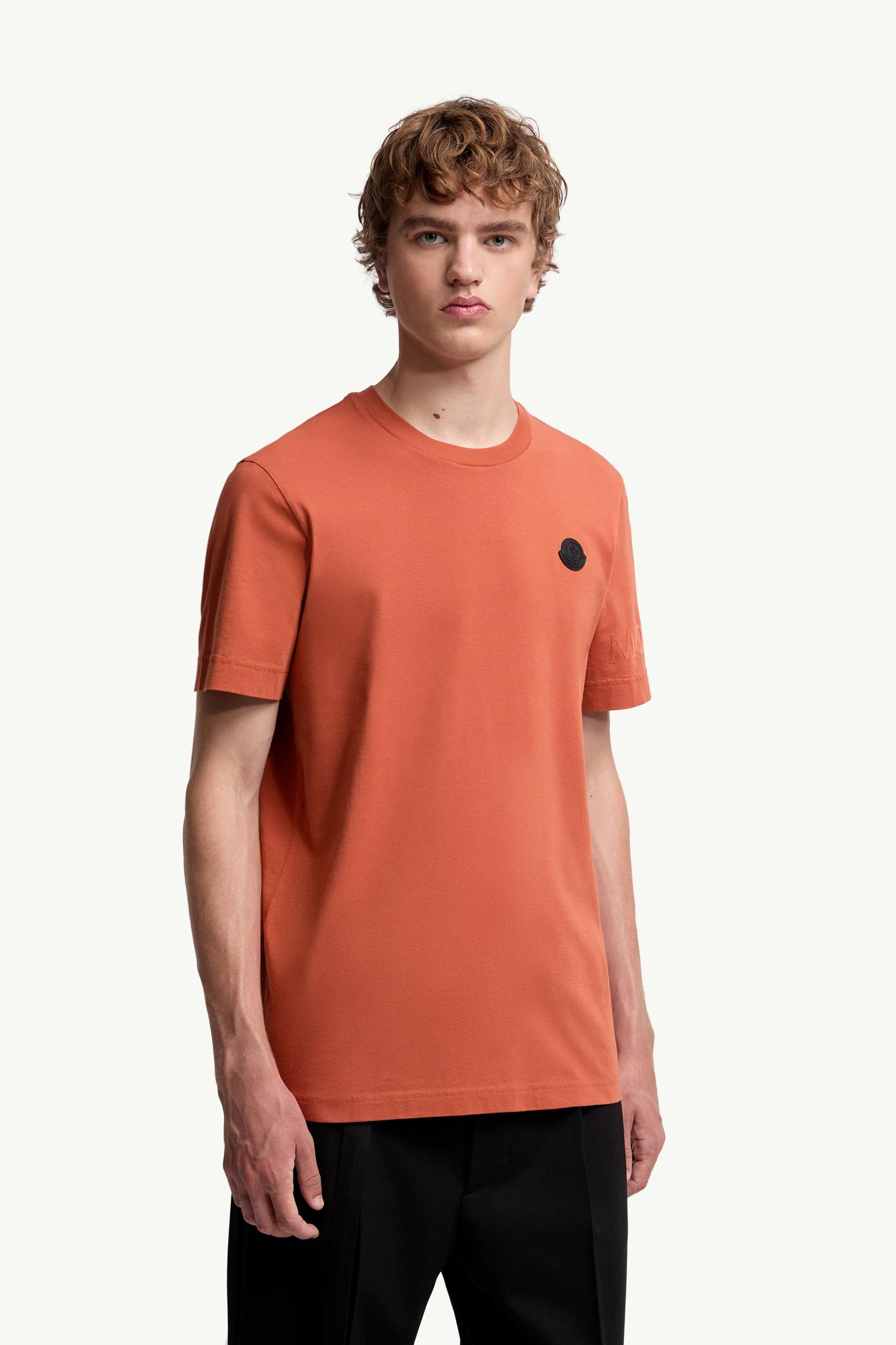 Moncler Logo Cotton T-Shirt Dark Orange Dark Orange