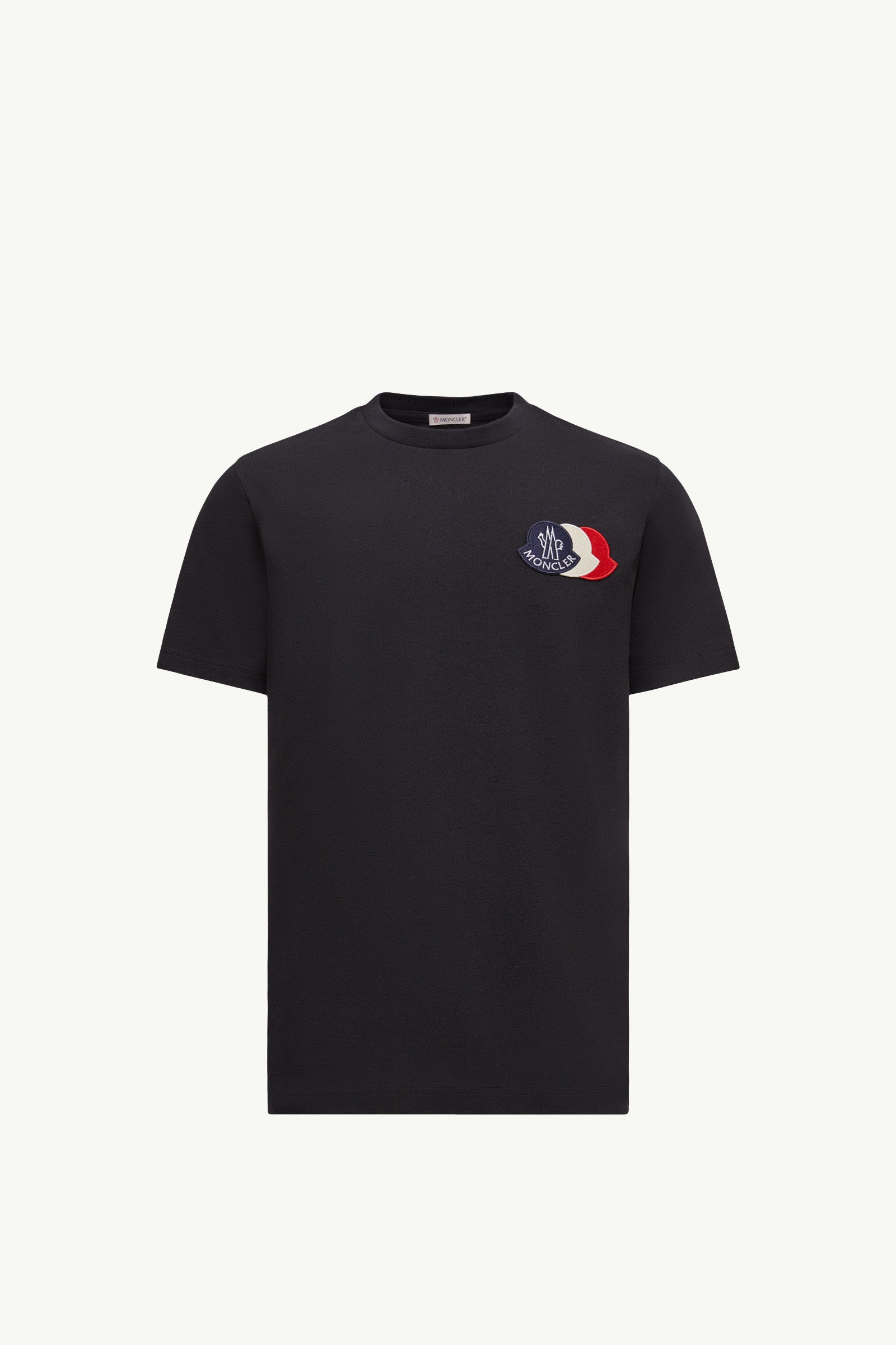 Moncler Embroidered Tricolor Logo Cotton T-Shirt Navy Blue Navy Blue
