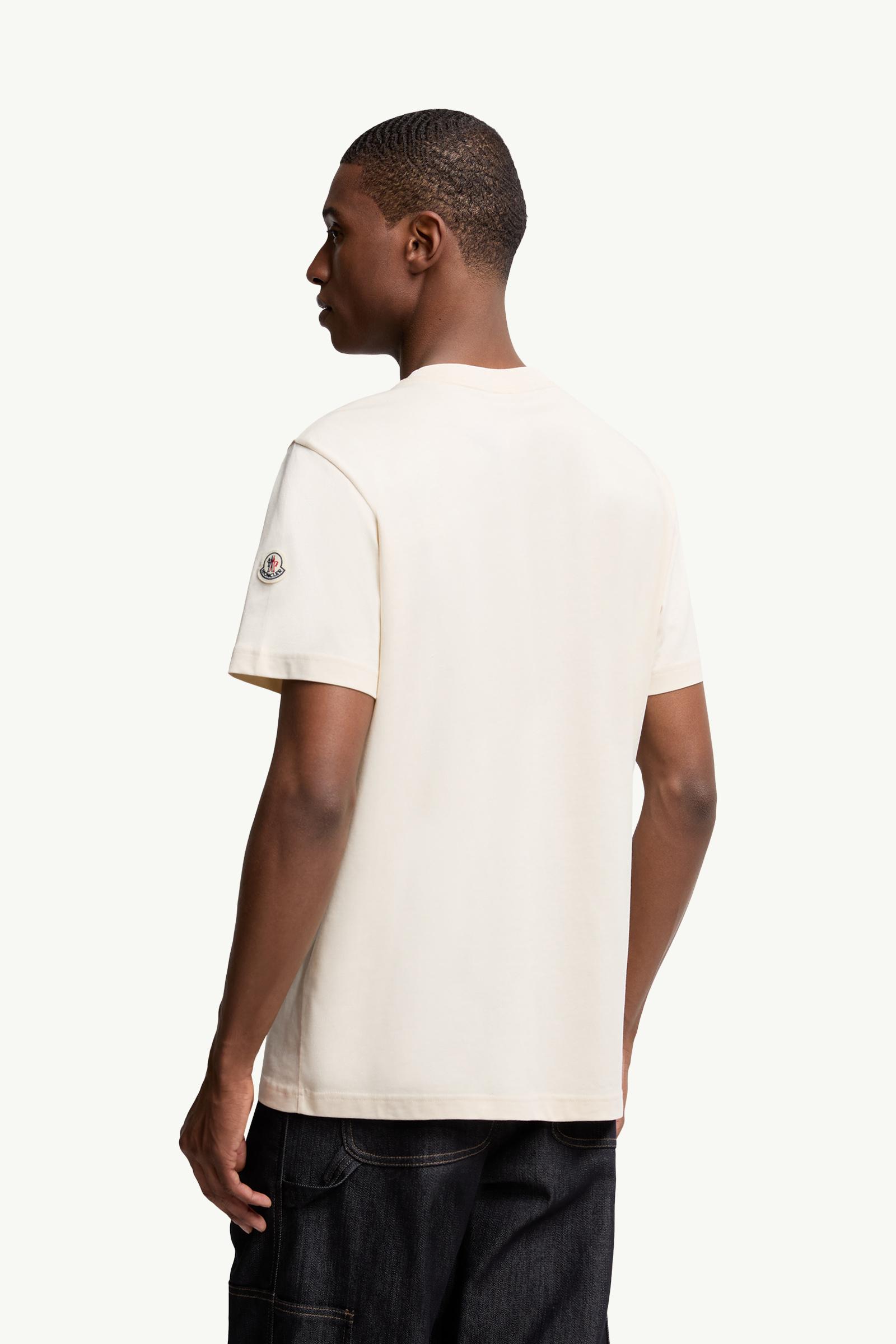 Moncler Mountain Print Cotton T-Shirt White White