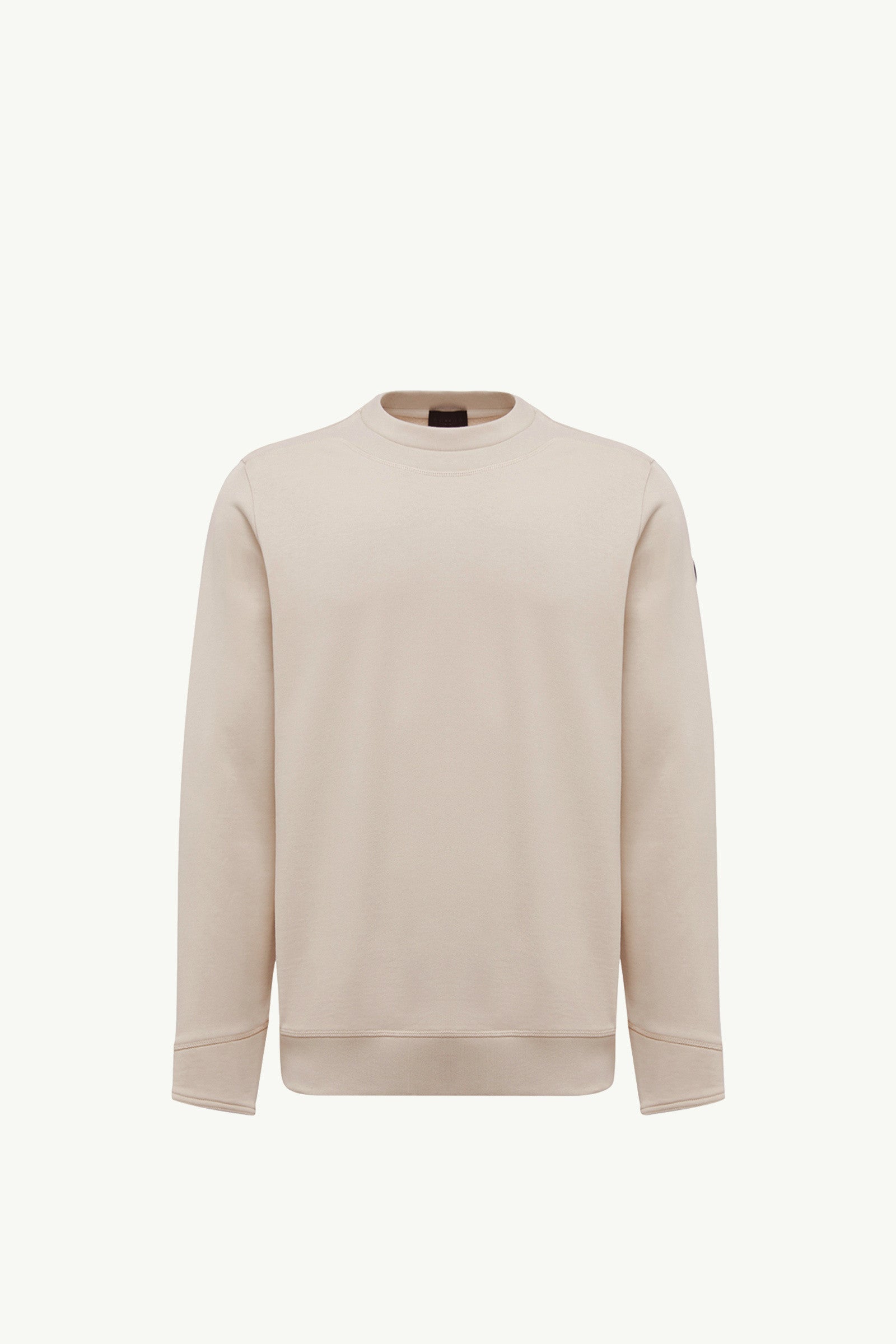 Moncler Logo Patch Cotton Sweatshirt Light Beige Light Beige