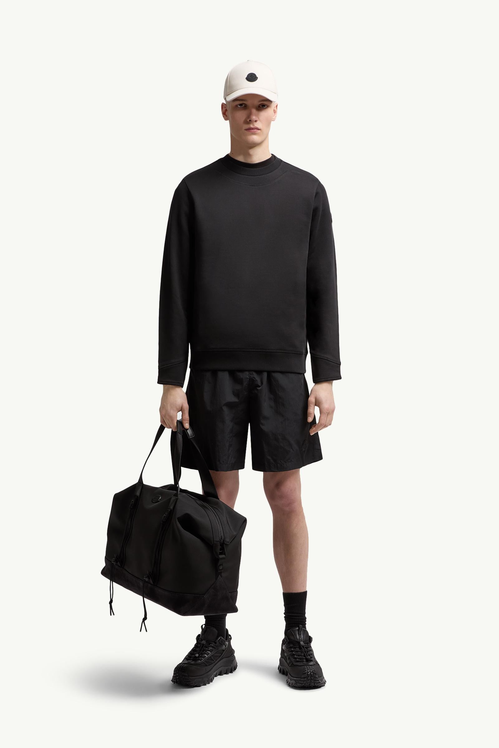 Moncler Logo Patch Cotton Sweatshirt Black Black