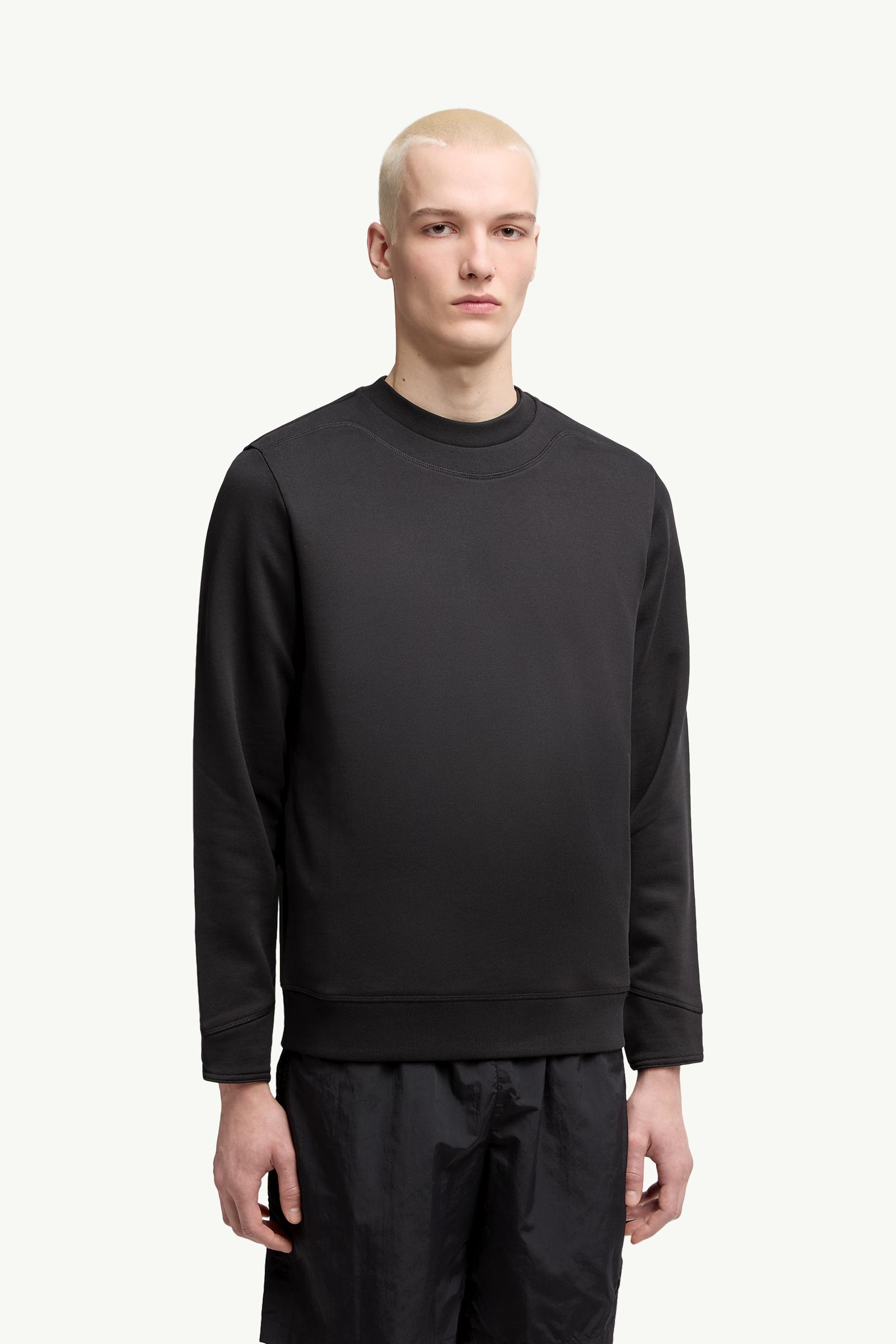 Moncler Logo Patch Cotton Sweatshirt Black Black