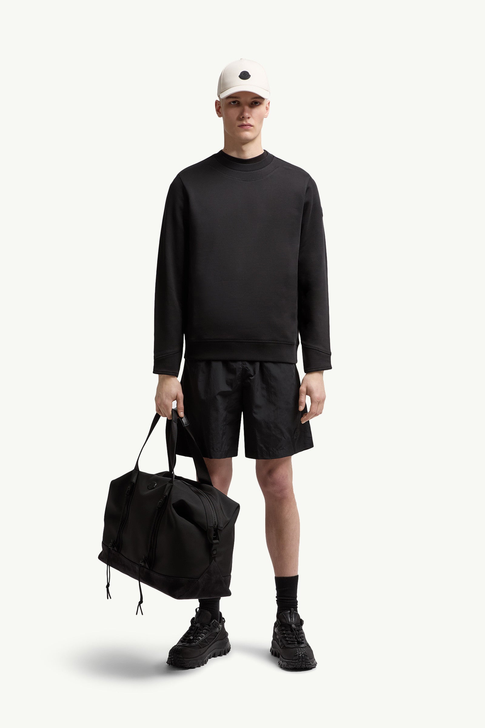 Moncler Logo Patch Cotton Sweatshirt Black Black