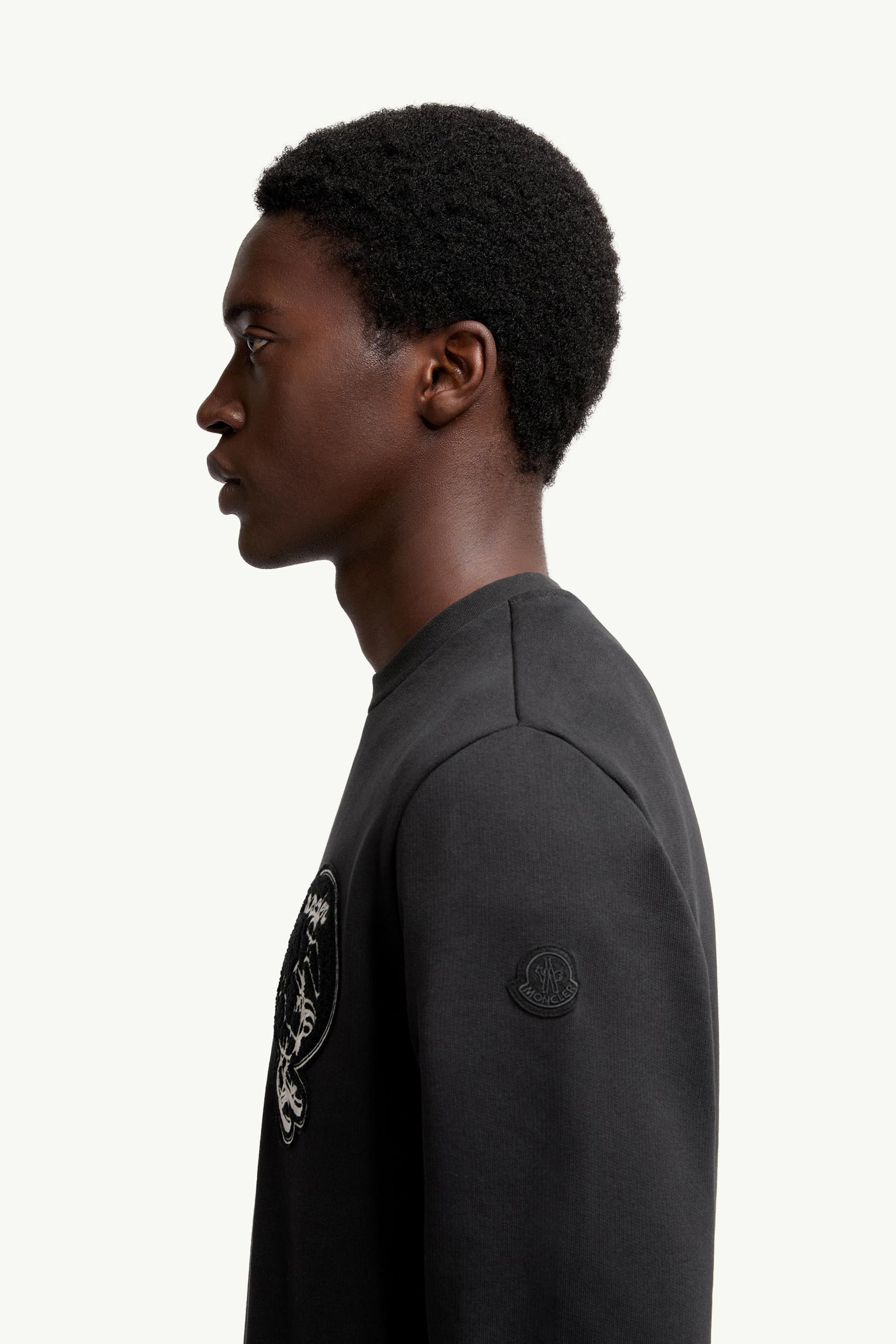 Moncler Mascot Patch Cotton Sweatshirt Black Black