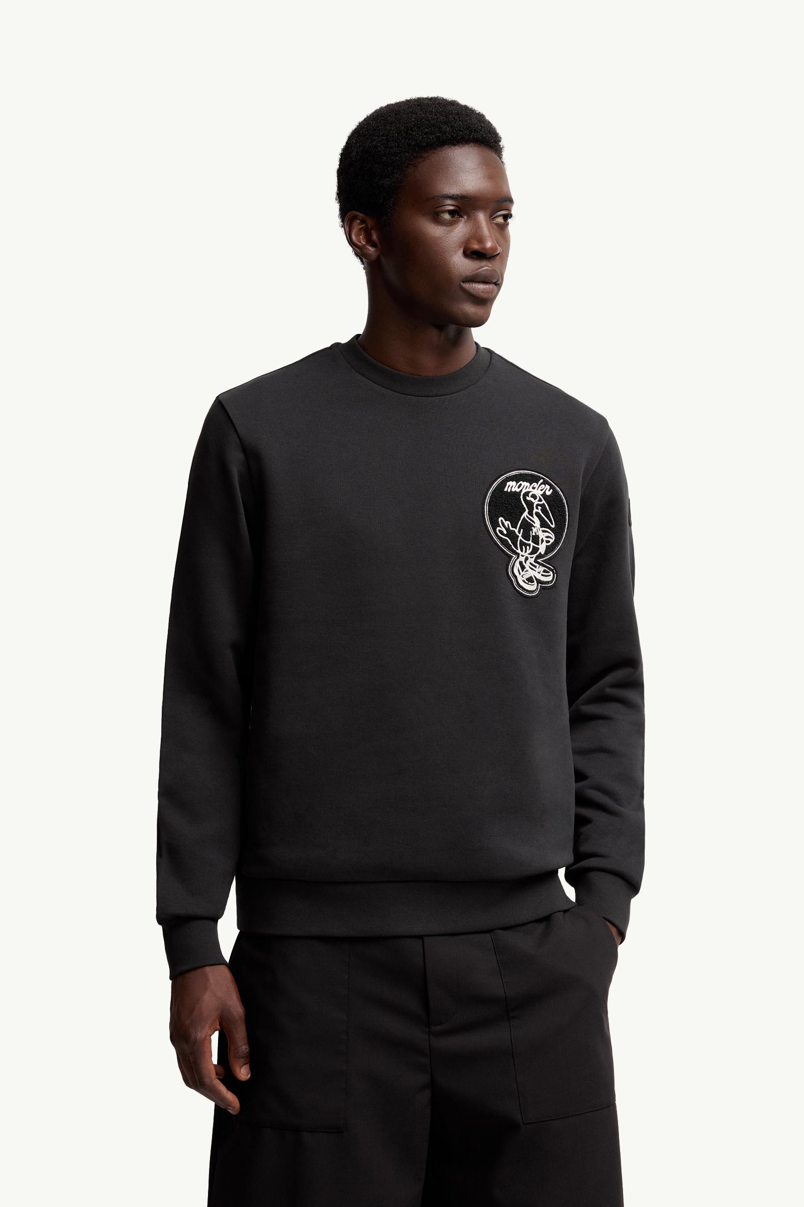 Moncler Mascot Patch Cotton Sweatshirt Black Black