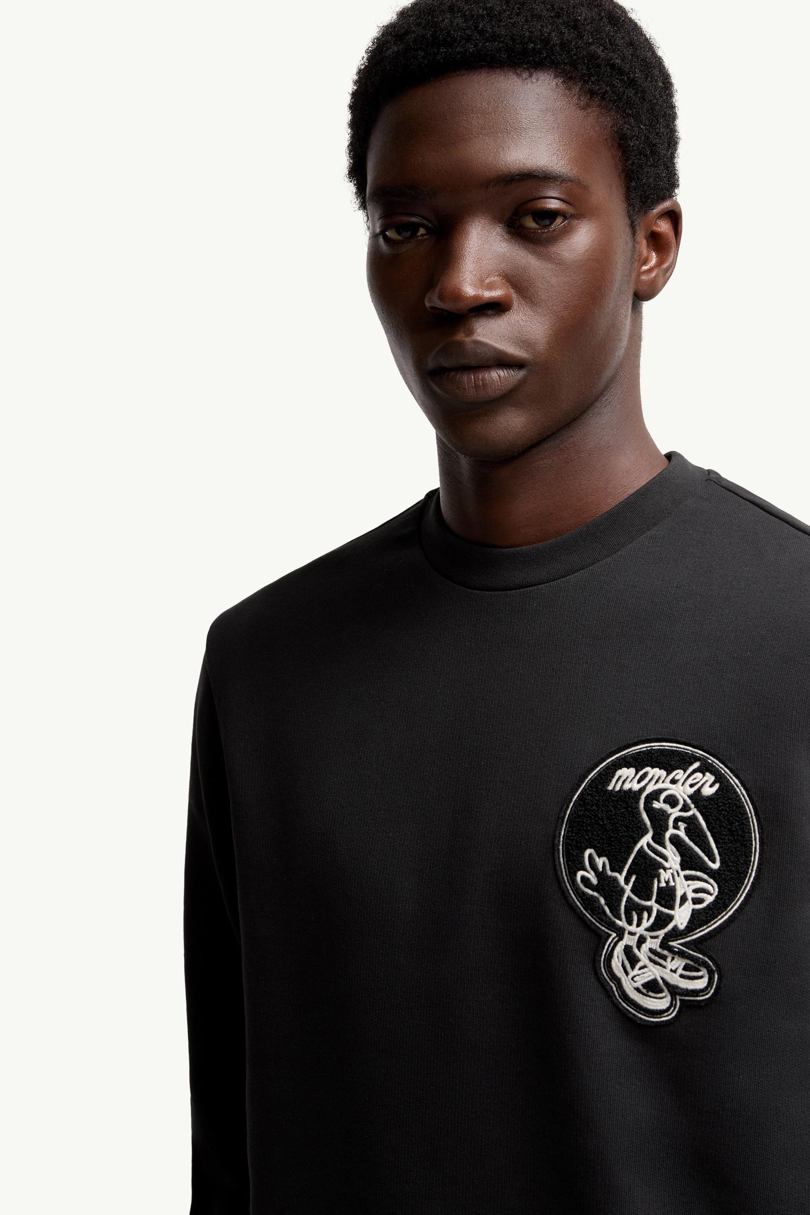 Moncler Mascot Patch Cotton Sweatshirt Black Black