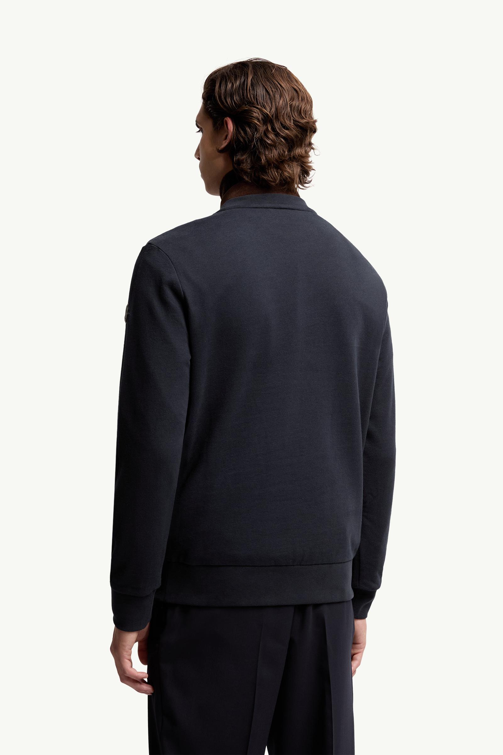 Moncler Cotton & Cashmere Sweatshirt With Pocket Navy Blue Navy Blue
