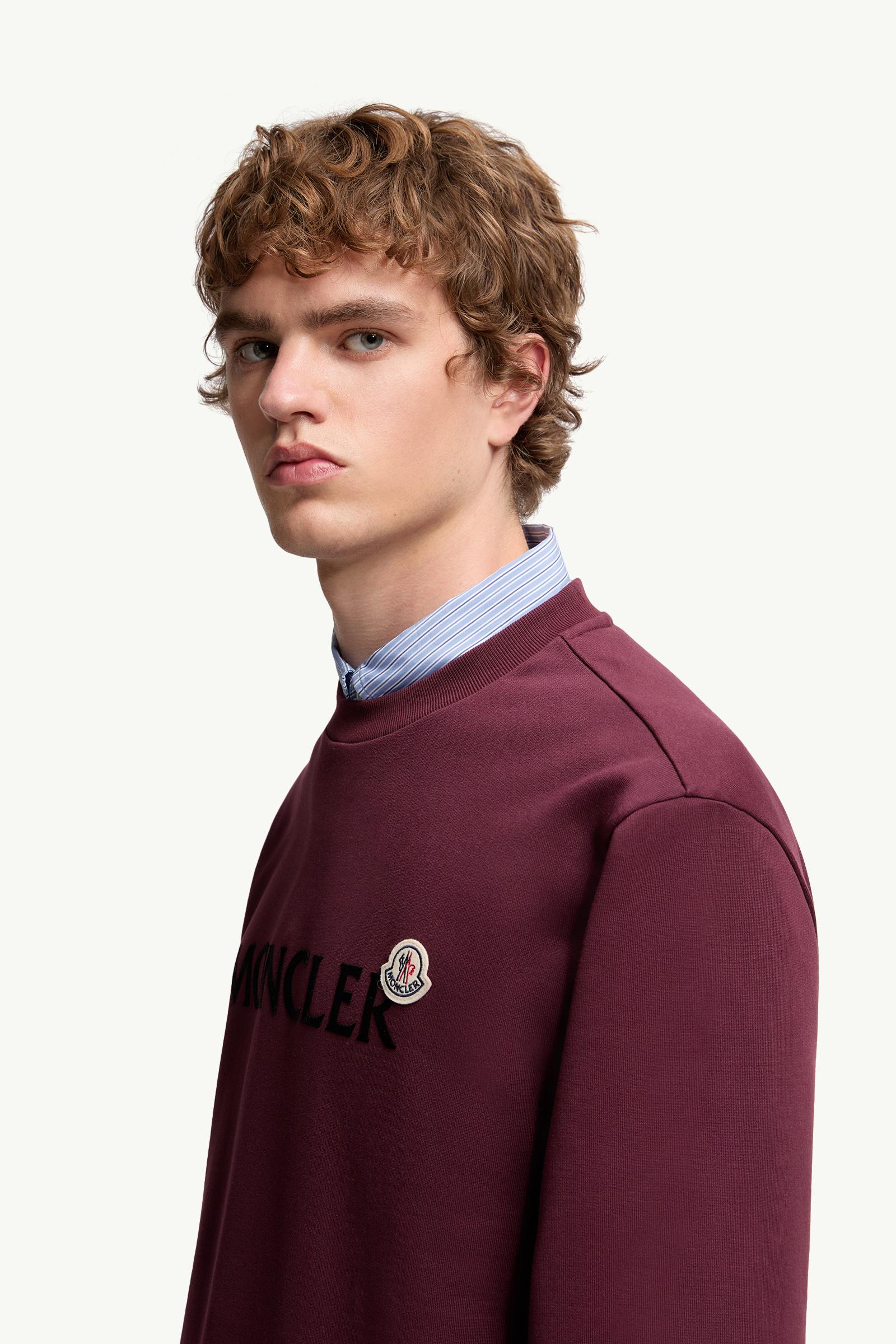 Moncler Logo Cotton Sweatshirt Burgundy Burgundy