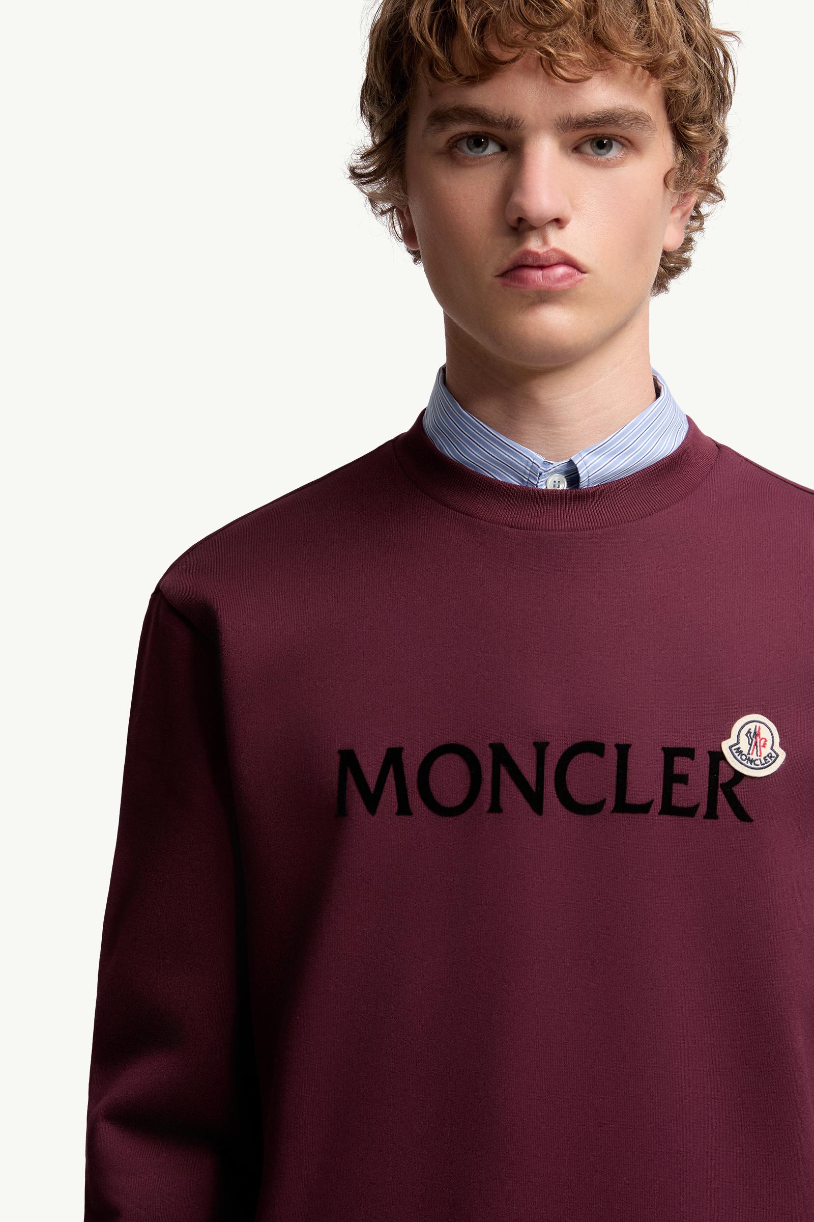 Moncler Logo Cotton Sweatshirt Burgundy Burgundy
