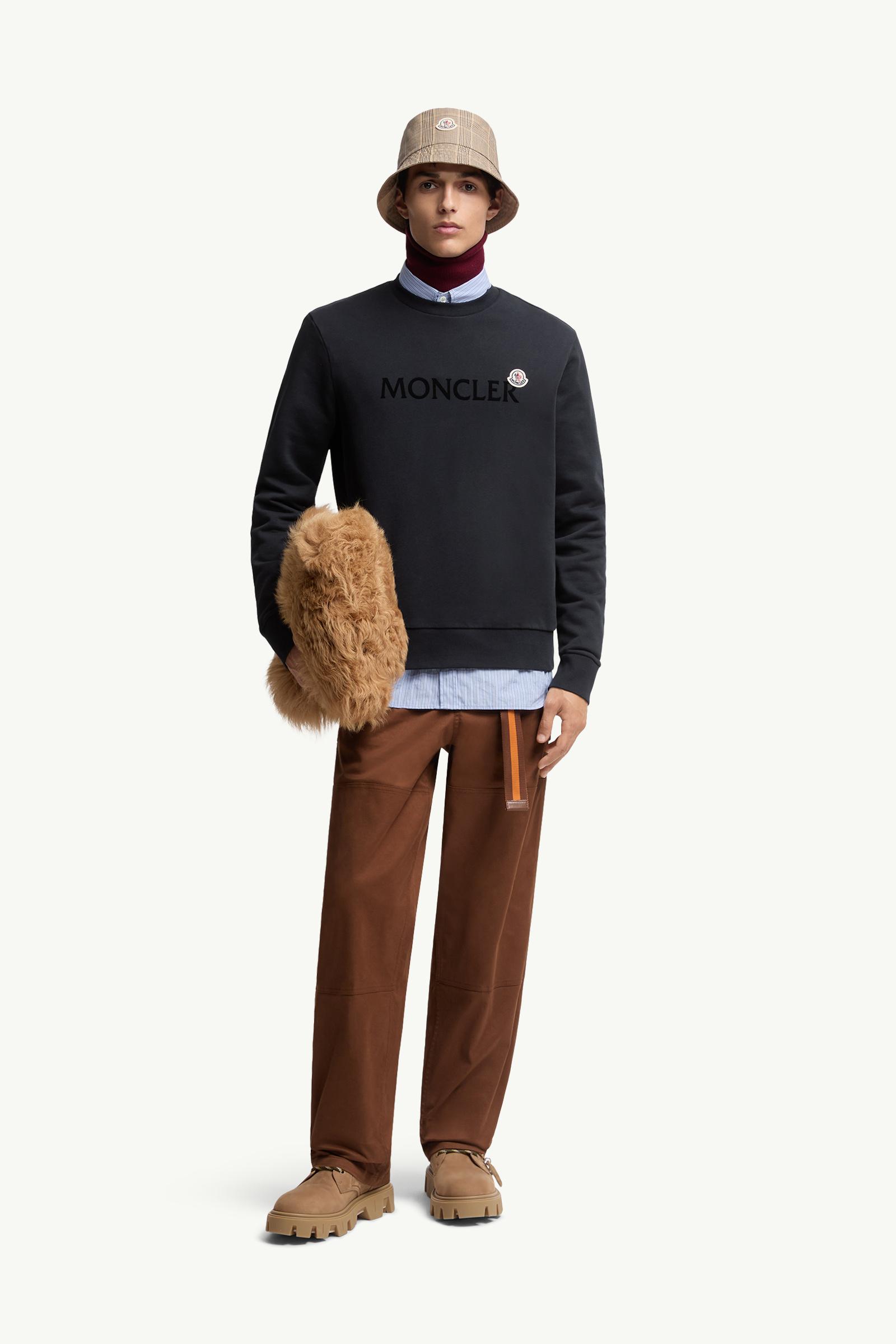 Moncler Logo Cotton Sweatshirt Night Blue Night Blue