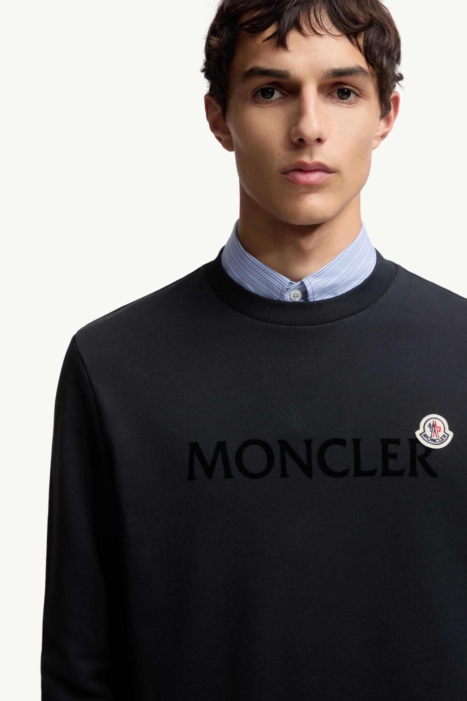 Moncler Logo Cotton Sweatshirt Night Blue Night Blue