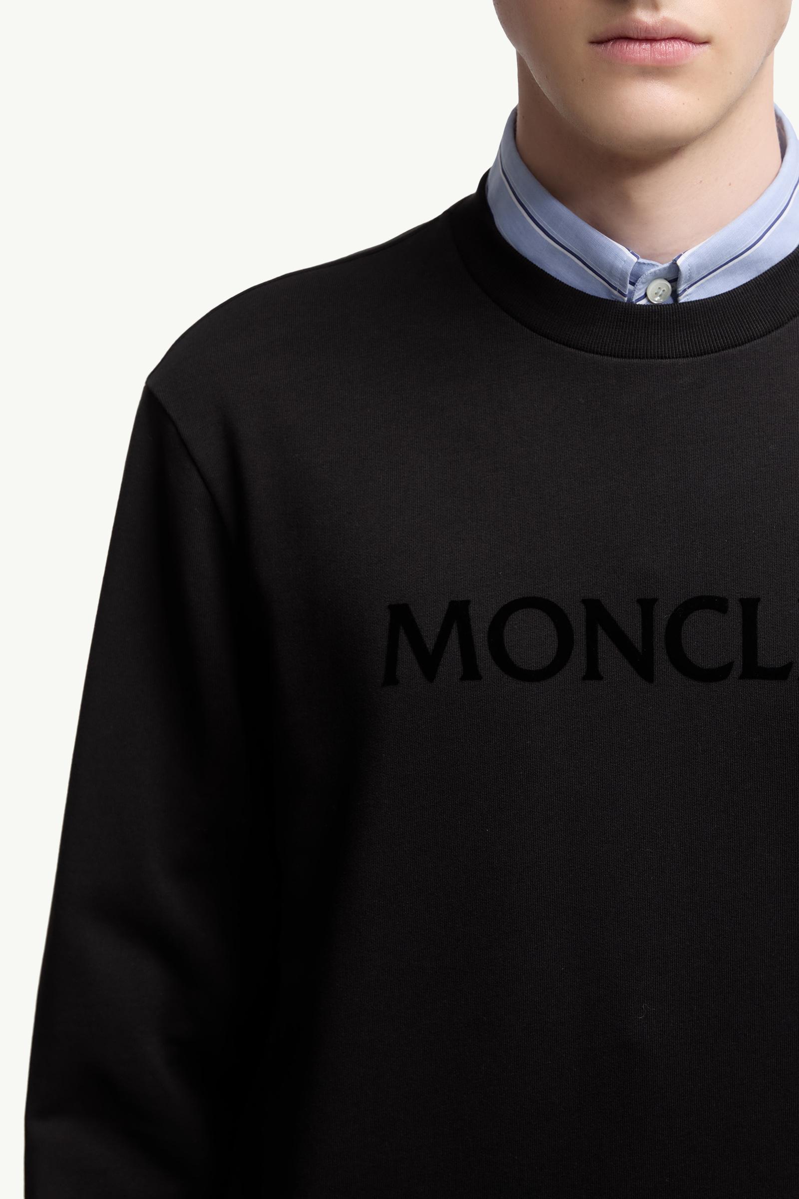 Moncler Logo Cotton Sweatshirt Black Black